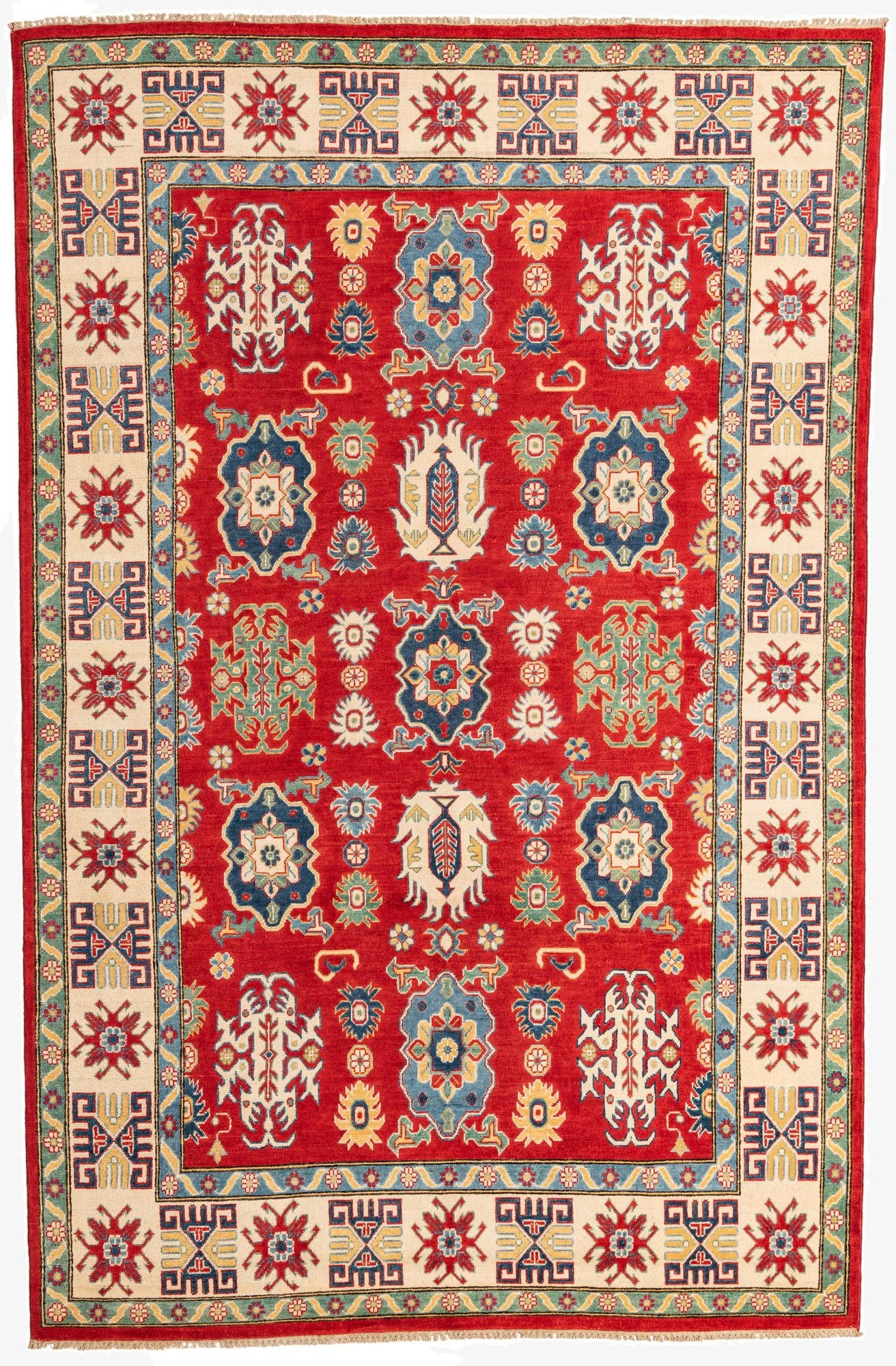  6' 6 x 10' 2  Hand Knotted Kazak Rug