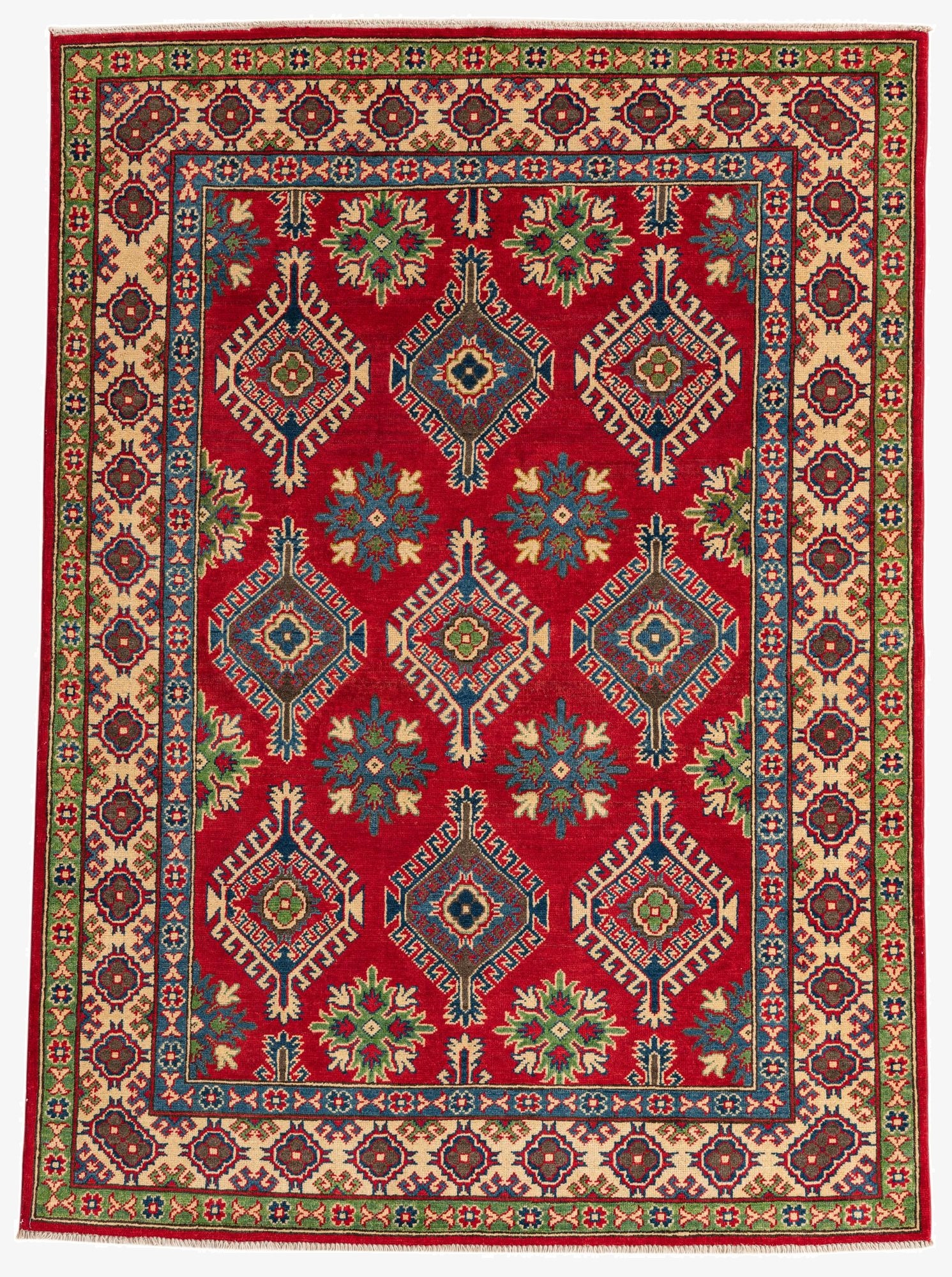  5' 1 x 7'  Hand Knotted Kazak Rug