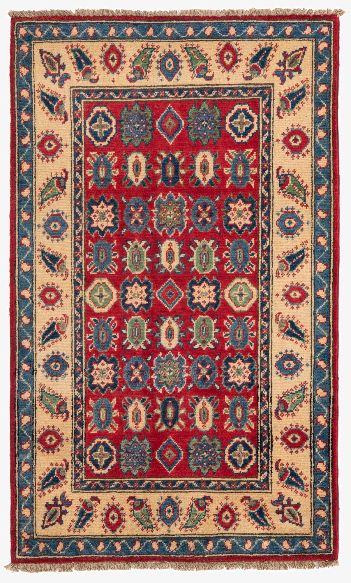  2' 8 x 4' 6  Hand Knotted Kazak Rug
