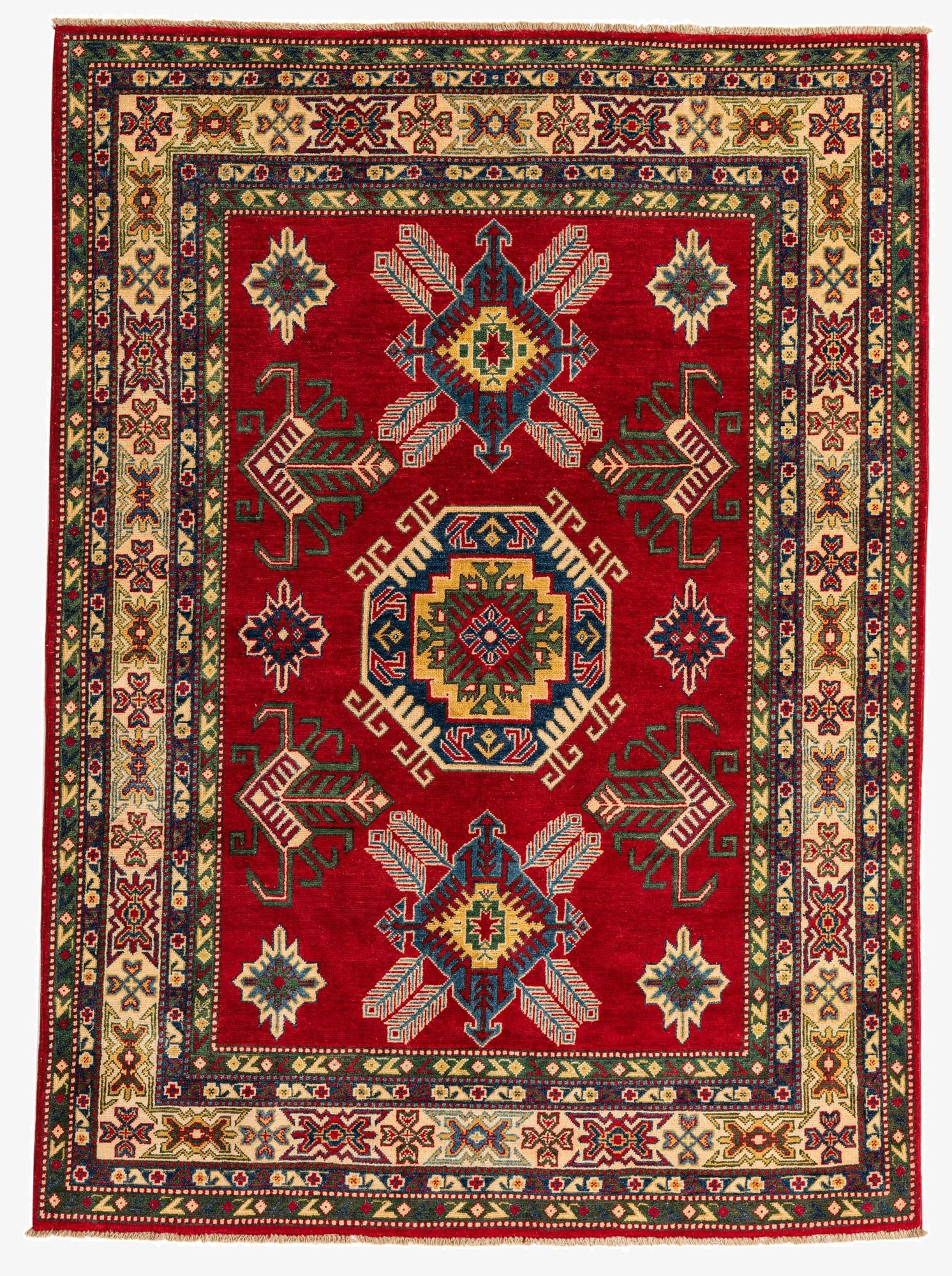  5' 9 x 8'  Hand Knotted Kazak Rug