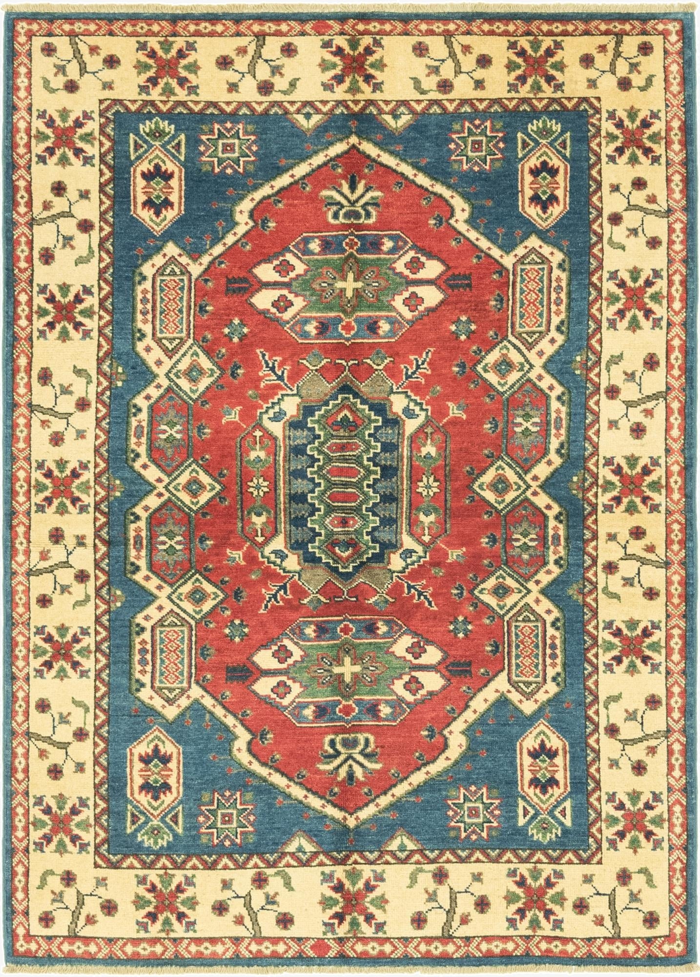  3' 10 x 5' 7  Hand Knotted Kazak Rug