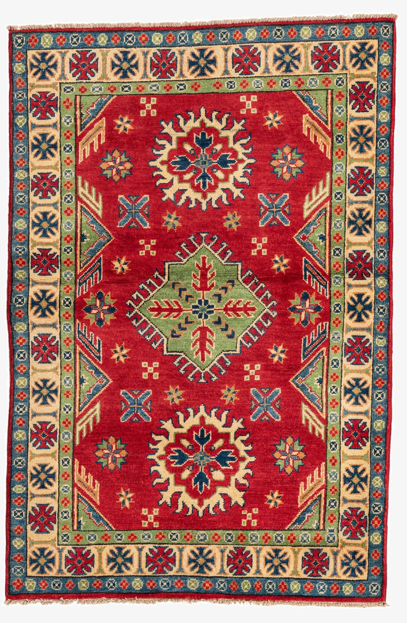  3' 4 x 5'  Hand Knotted Kazak Rug