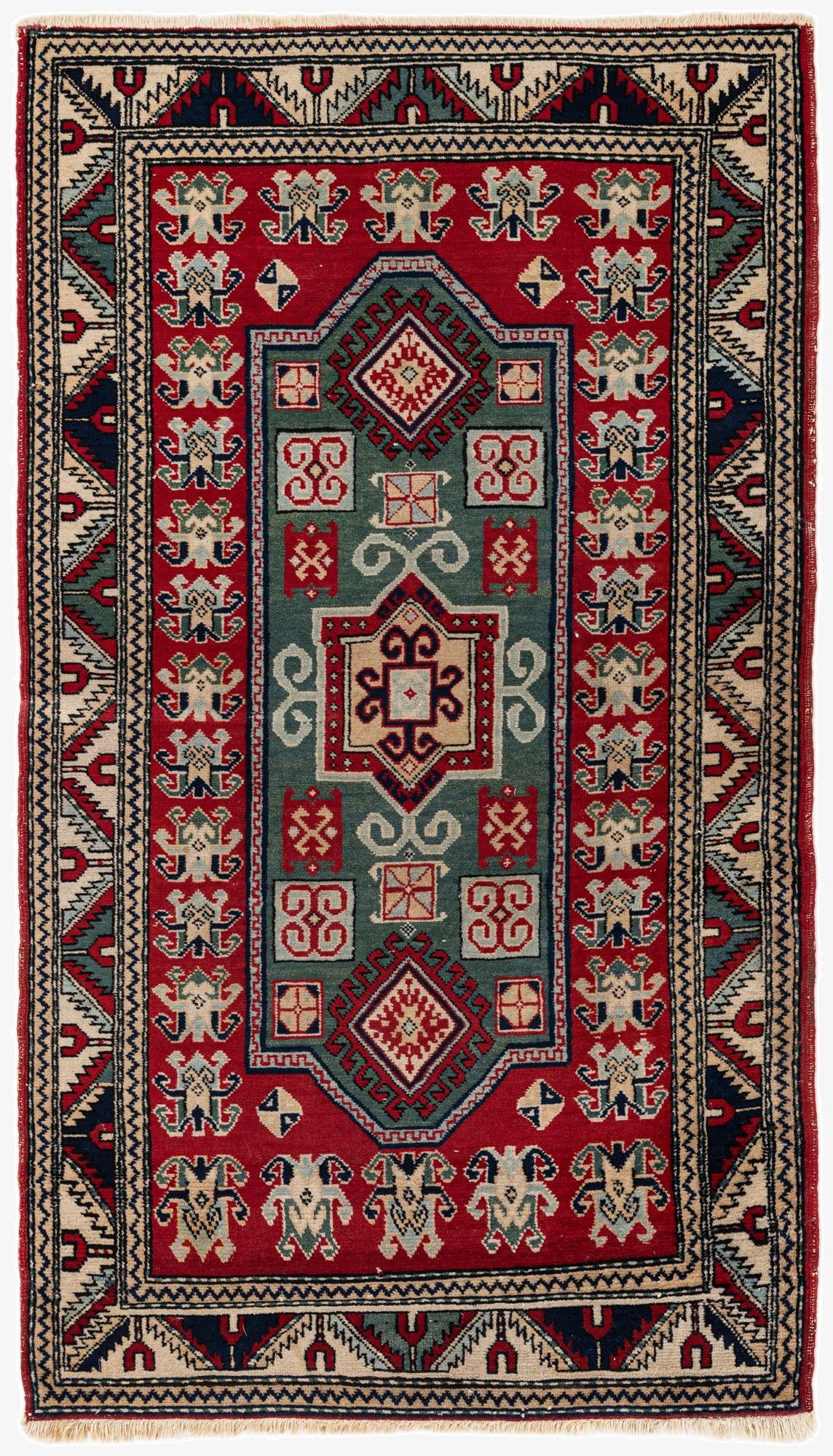  2' 11 x 5' 2  Hand Knotted Kazak Oriental Wool Rug