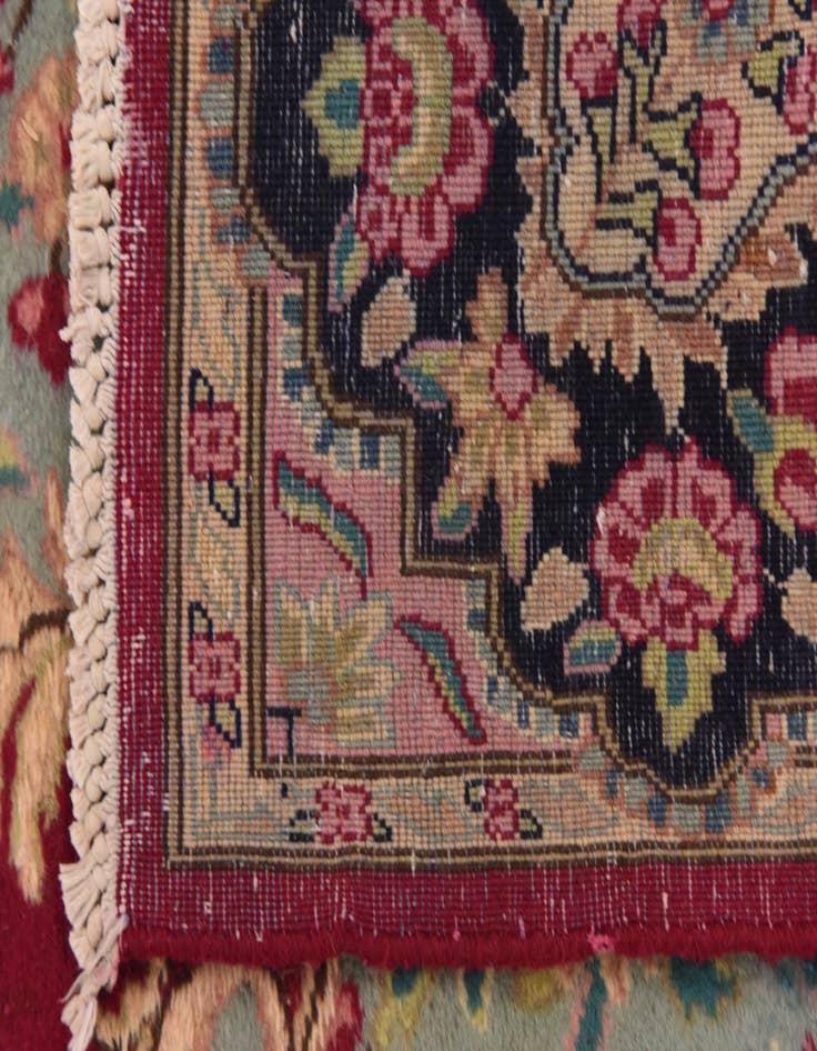 Detail image of  9' 8 x 12' 10  Hand Knotted Kerman Persian Wool Rug
