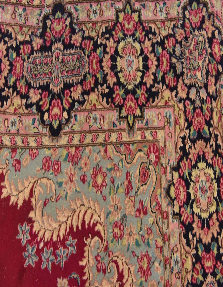 Detail image of  9' 8 x 12' 10  Hand Knotted Kerman Persian Wool Rug