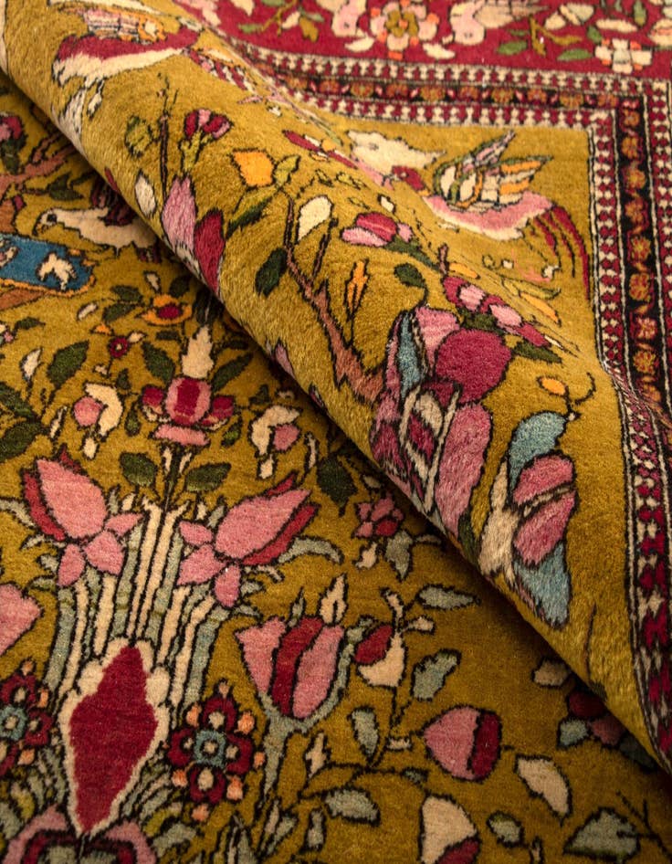 Detail image of  4' 5 x 6' 10  Hand Knotted Kerman Persian Wool Rug