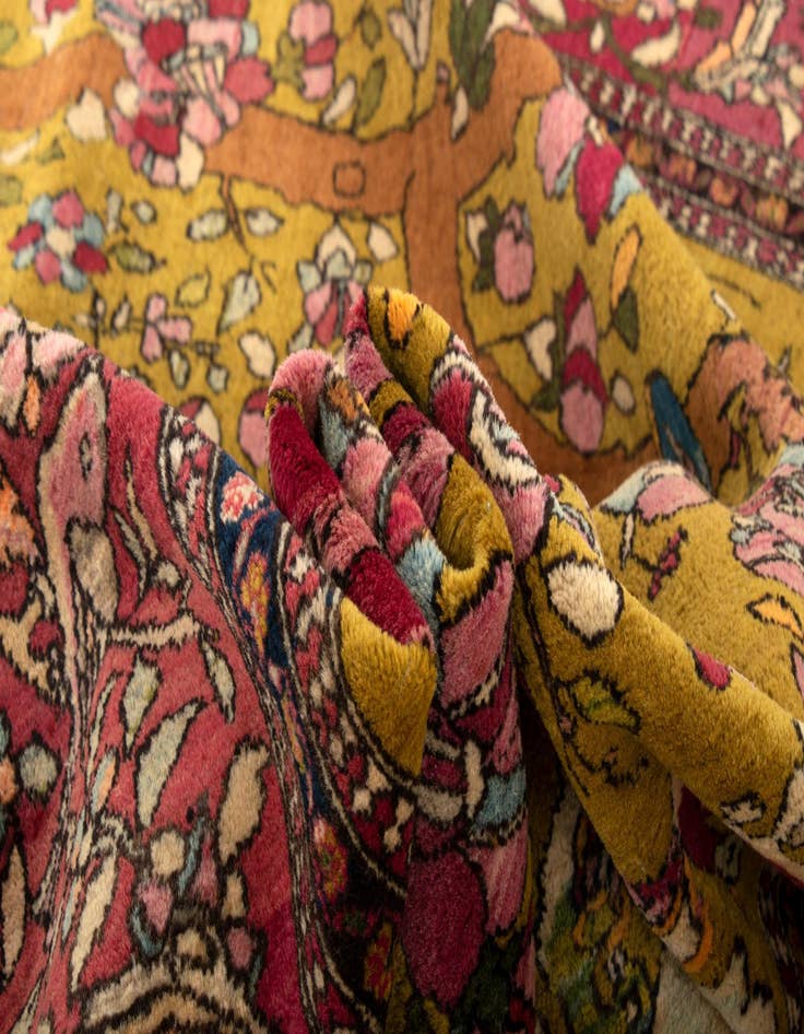 Detail image of  4' 5 x 6' 10  Hand Knotted Kerman Persian Wool Rug