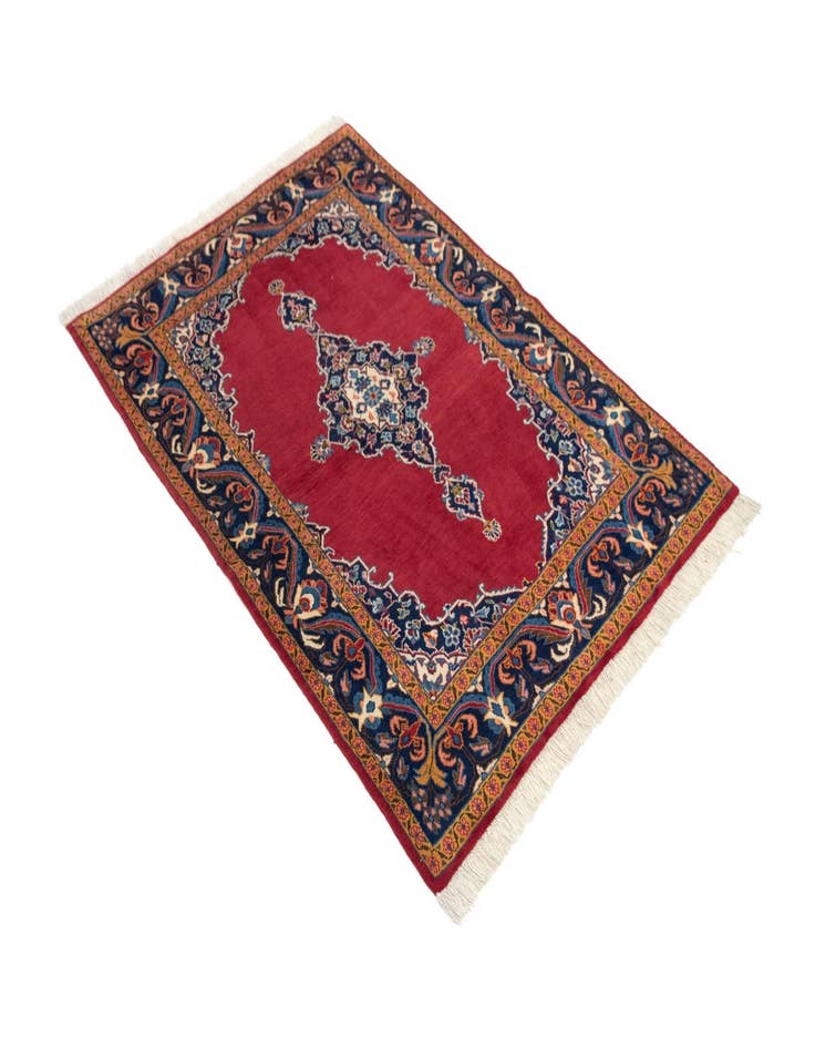 Detail image of  3' 6 x 5' 3  Hand Knotted Kerman Persian Wool Rug