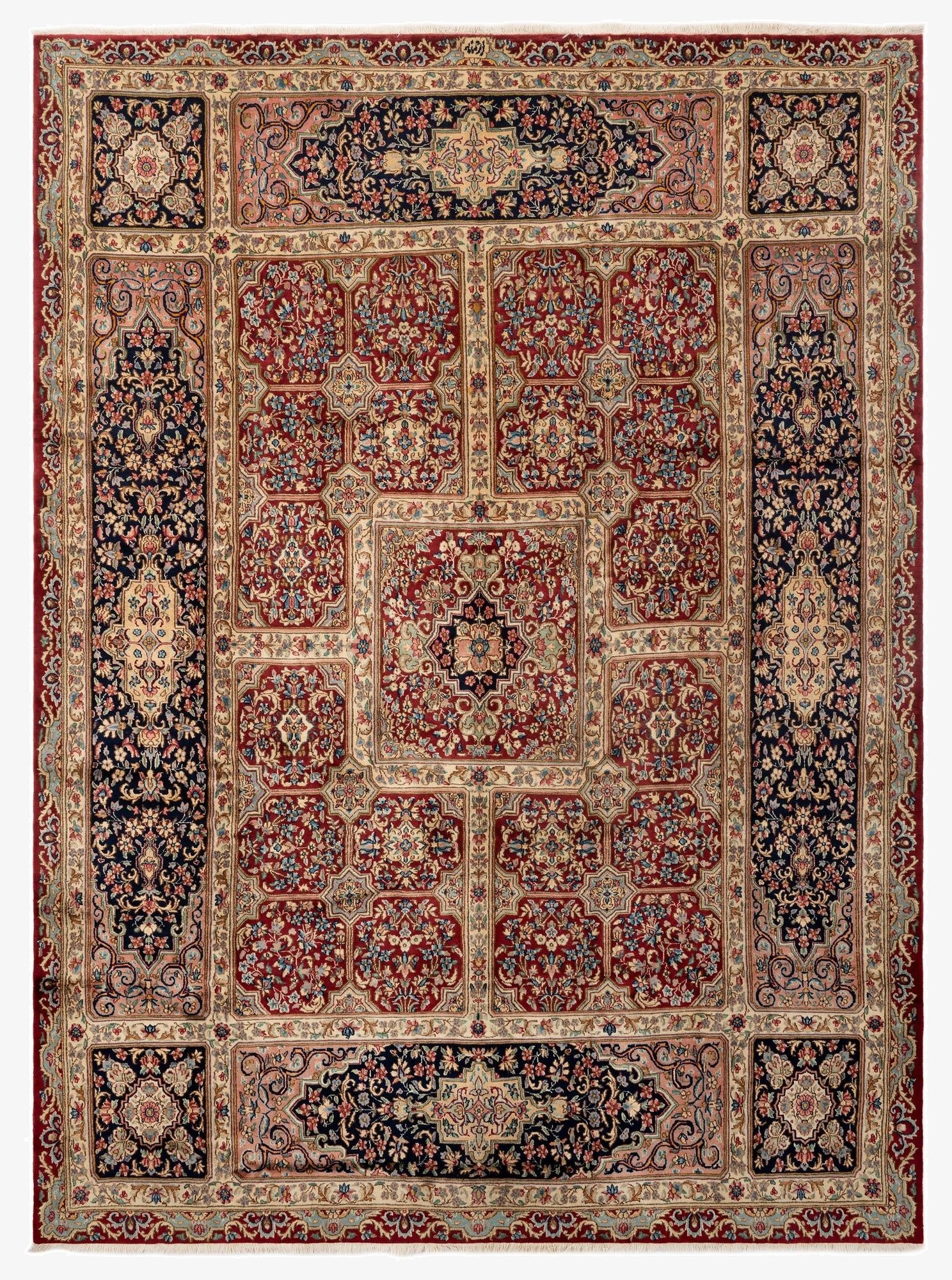  8' 1 x 11' 1  Hand Knotted Kerman Persian Wool Rug