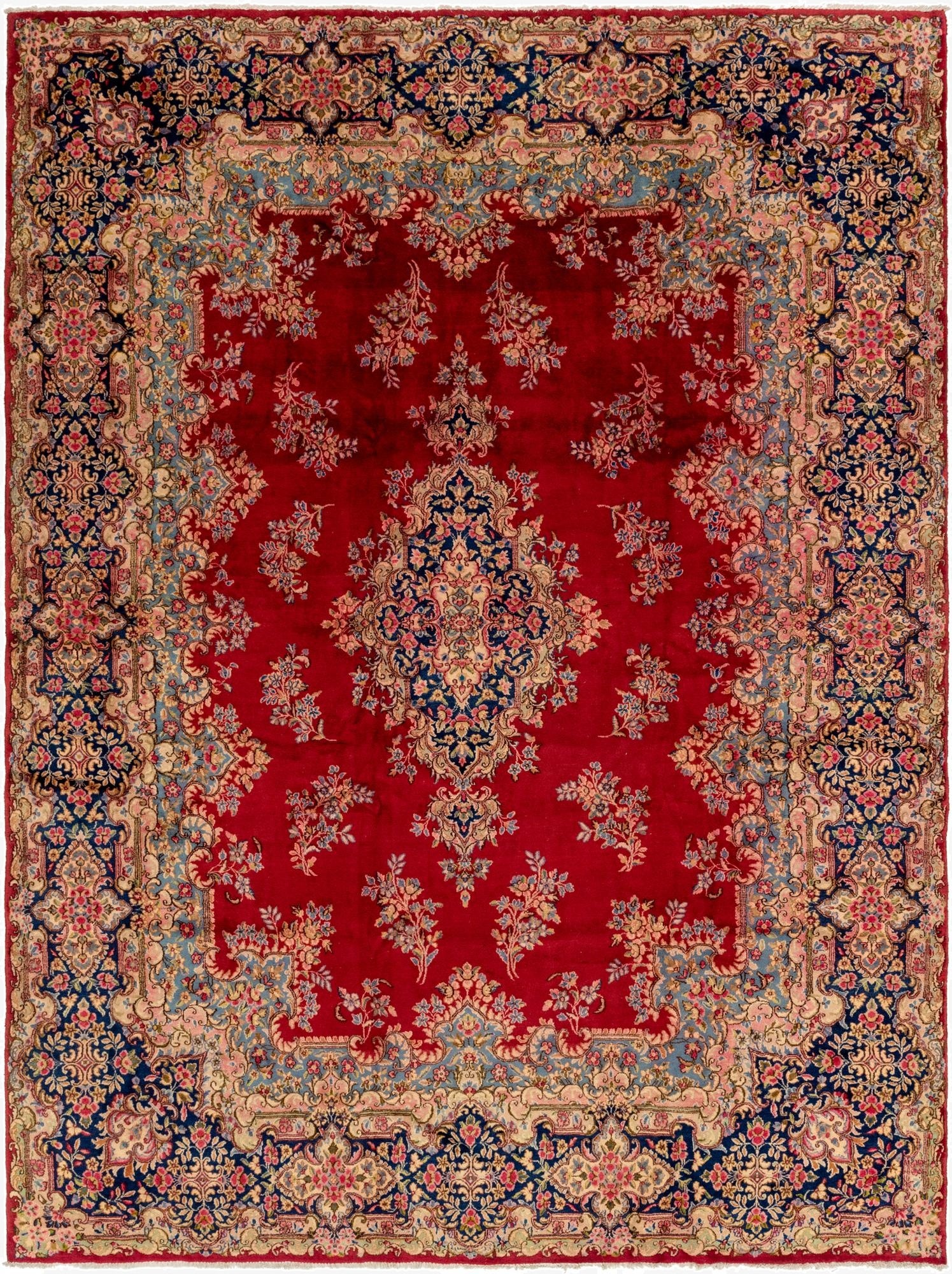  9' 10 x 13'  Hand Knotted Kerman Persian Wool Rug