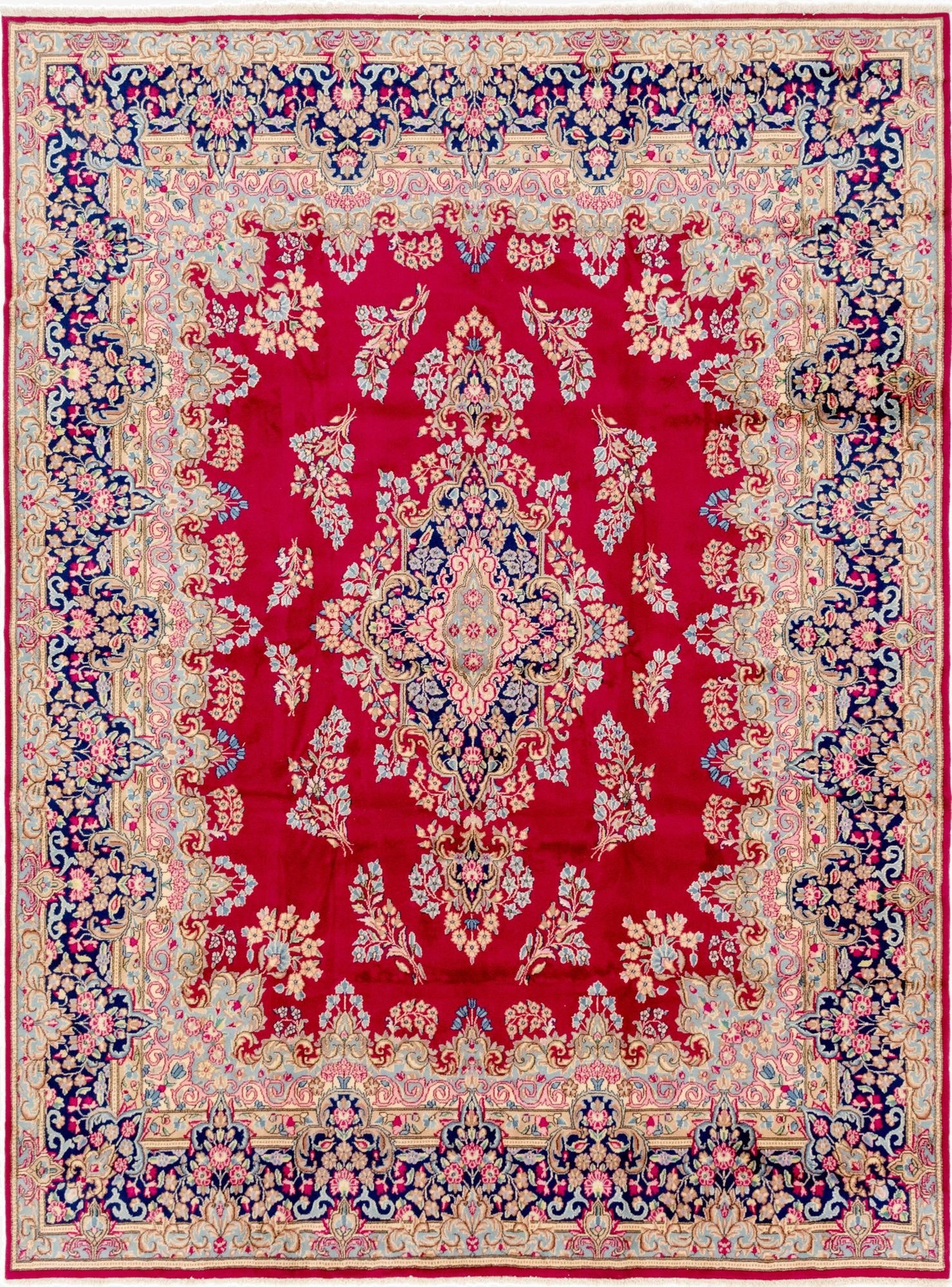  10' x 13' 3  Hand Knotted Kerman Persian Wool Rug