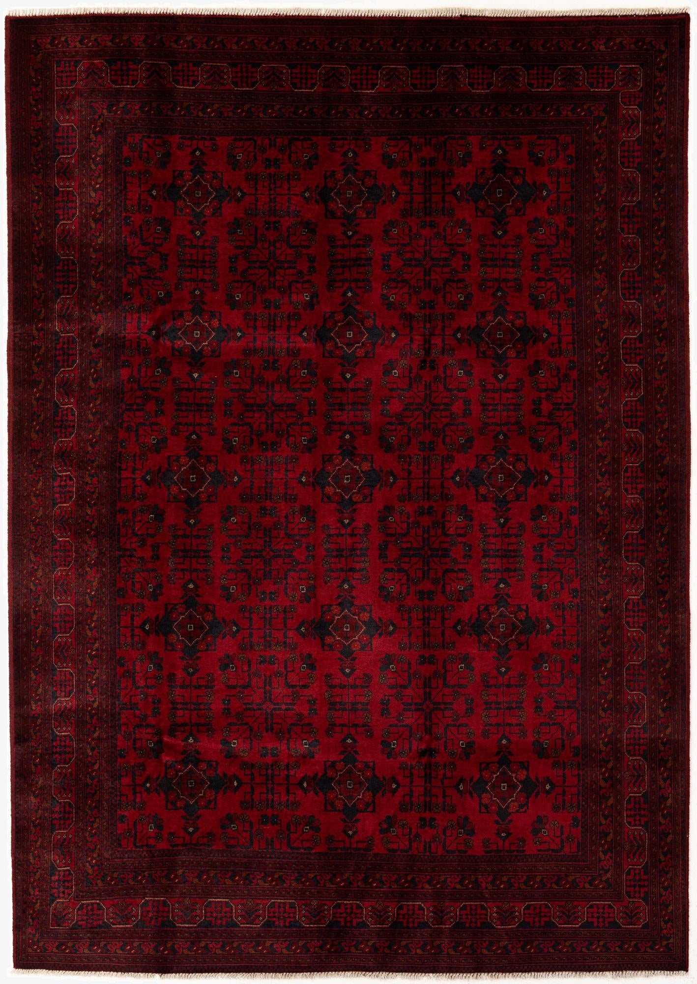  6' 9 x 9' 8  Hand Knotted Khal Mohammadi Wool Rug
