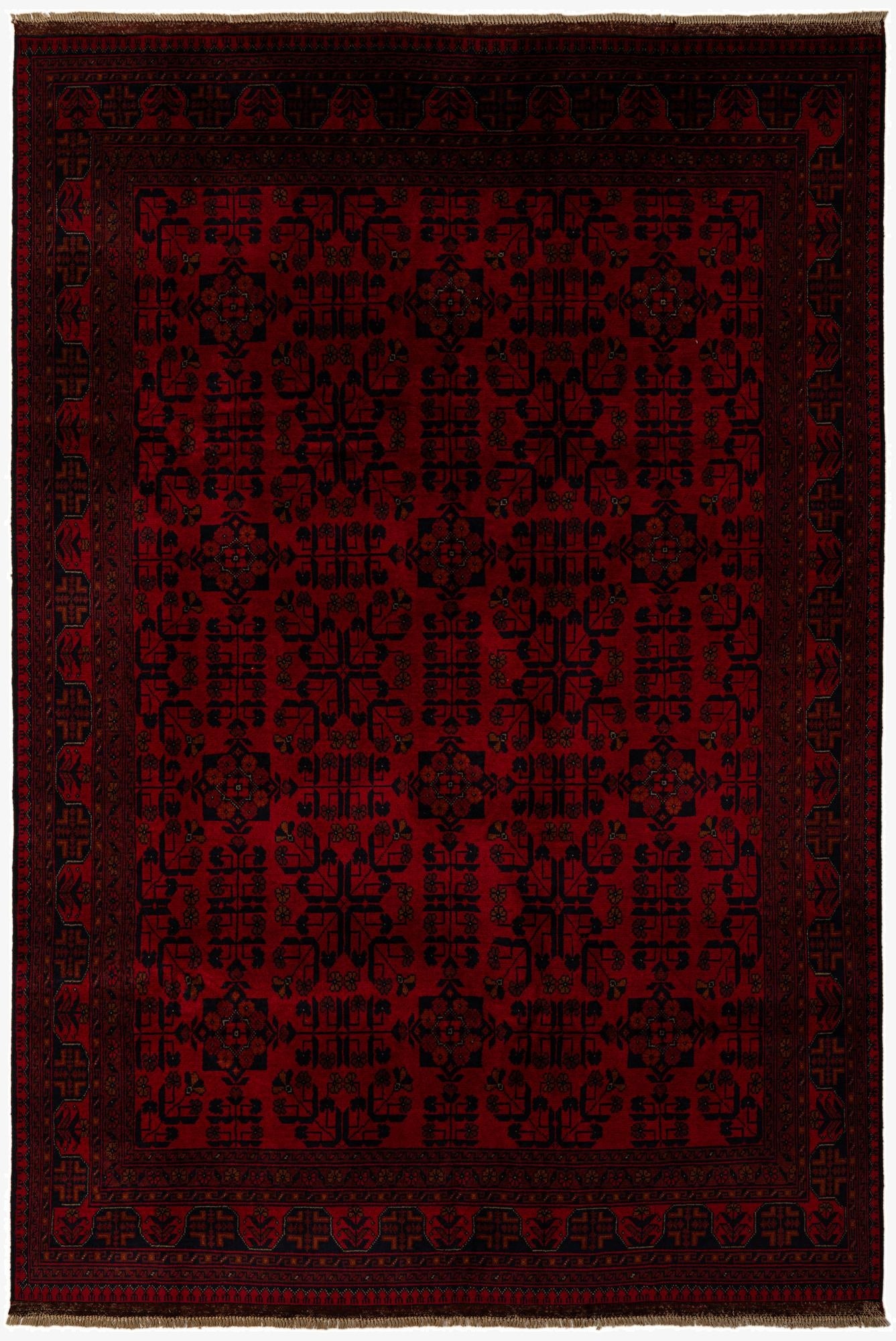  6' 8 x 9' 7  Hand Knotted Khal Mohammadi Wool Rug