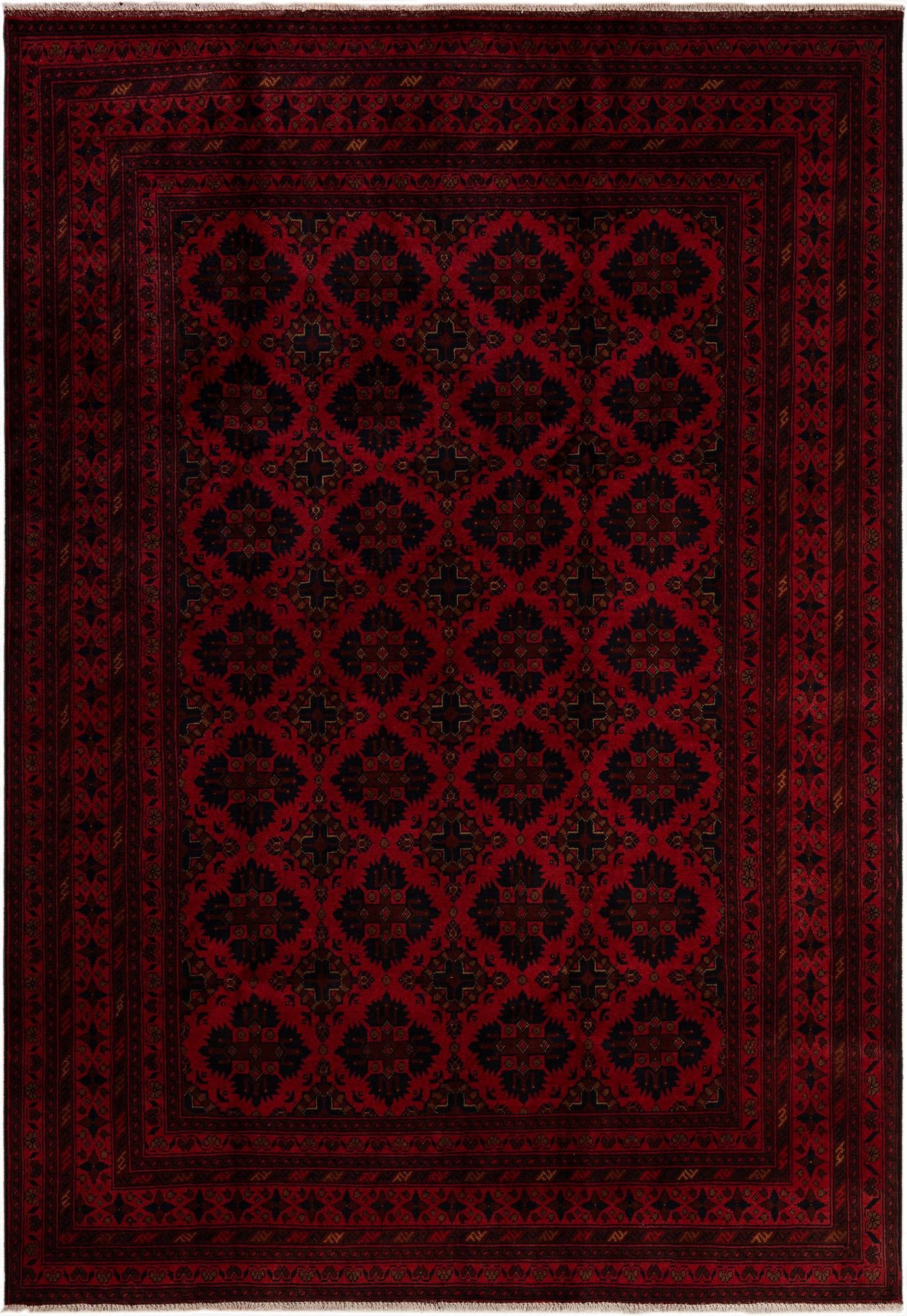 6' 8 x 9' 9  Hand Knotted Khal Mohammadi Wool Rug
