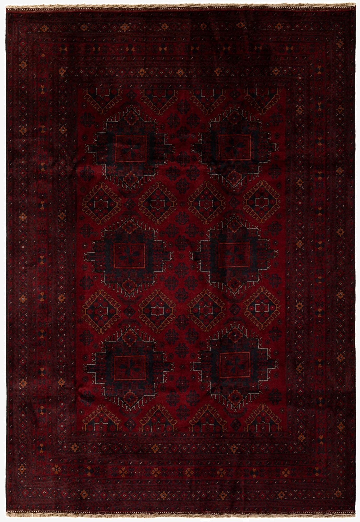  6' 8 x 9' 9  Hand Knotted Khal Mohammadi Wool Rug