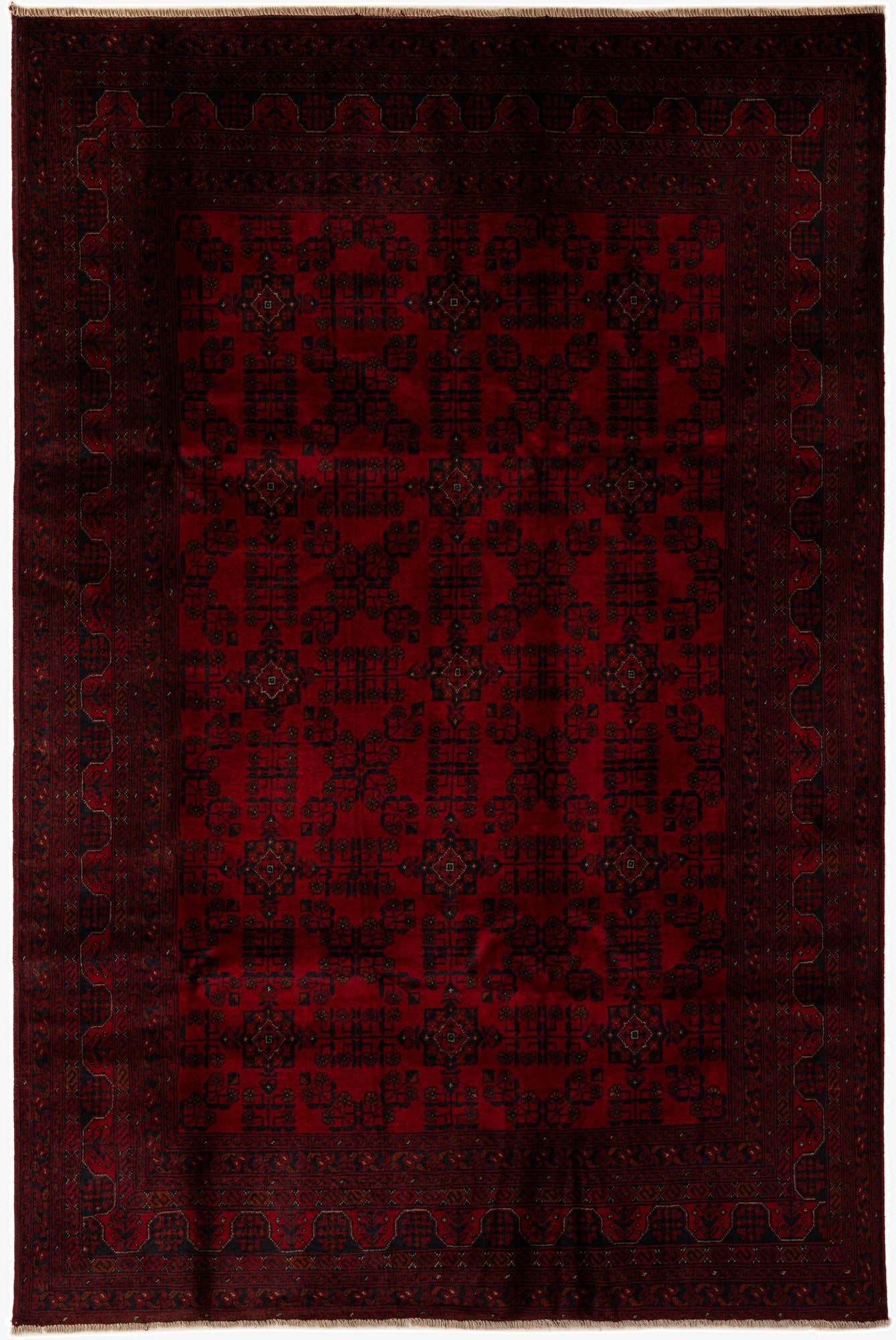 6' 6 x 9' 9  Hand Knotted Khal Mohammadi Wool Rug