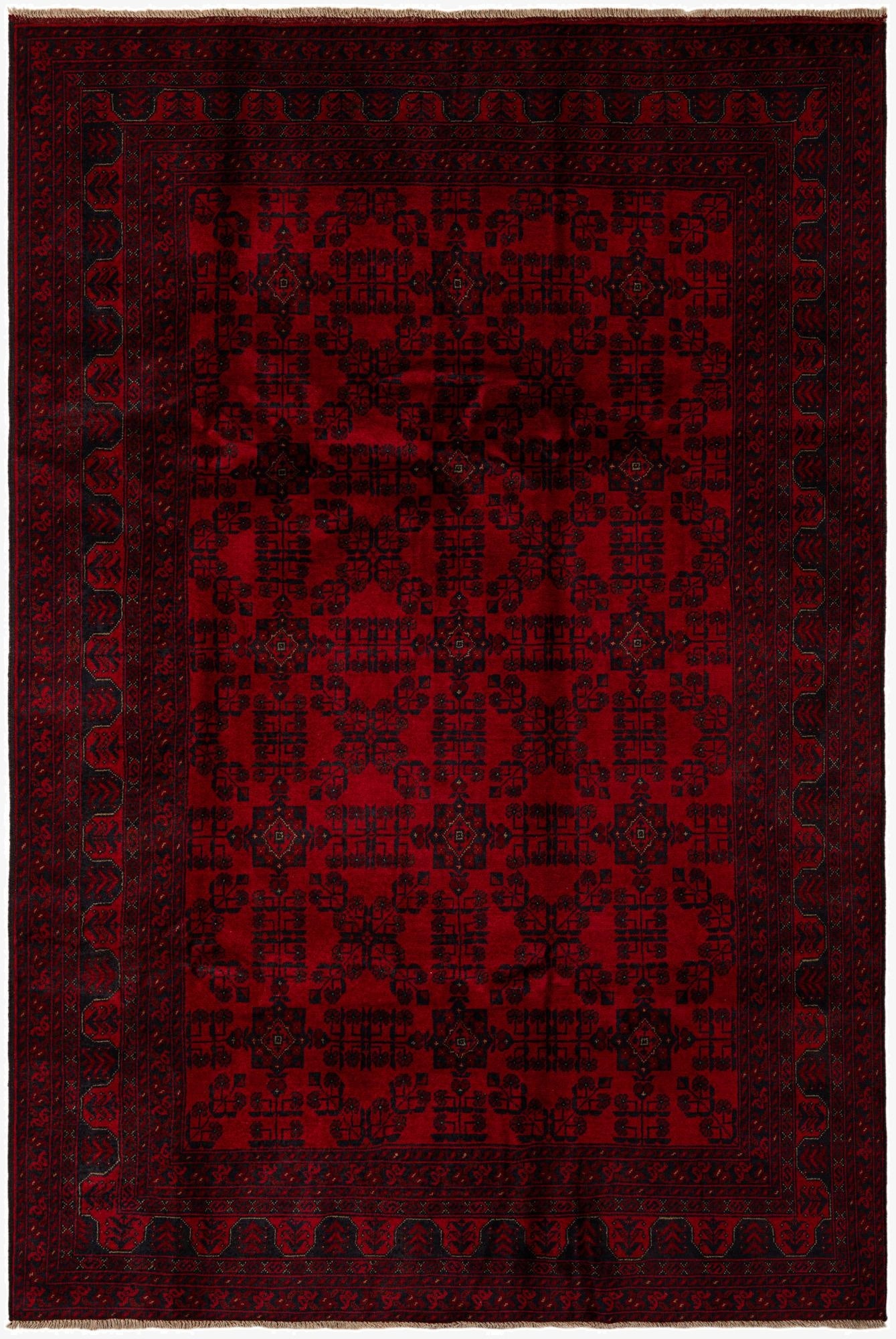  6' 7 x 9' 8  Hand Knotted Khal Mohammadi Wool Rug