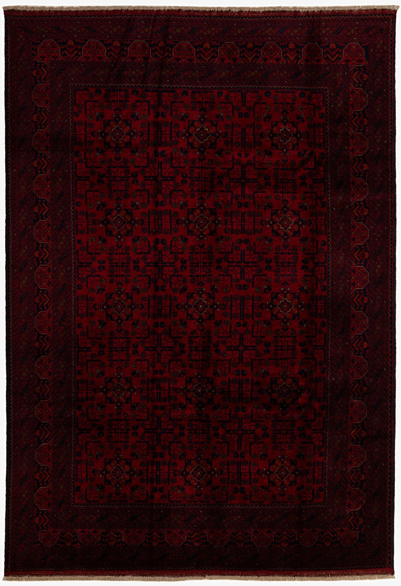  6' 8 x 9' 7  Hand Knotted Khal Mohammadi Wool Rug