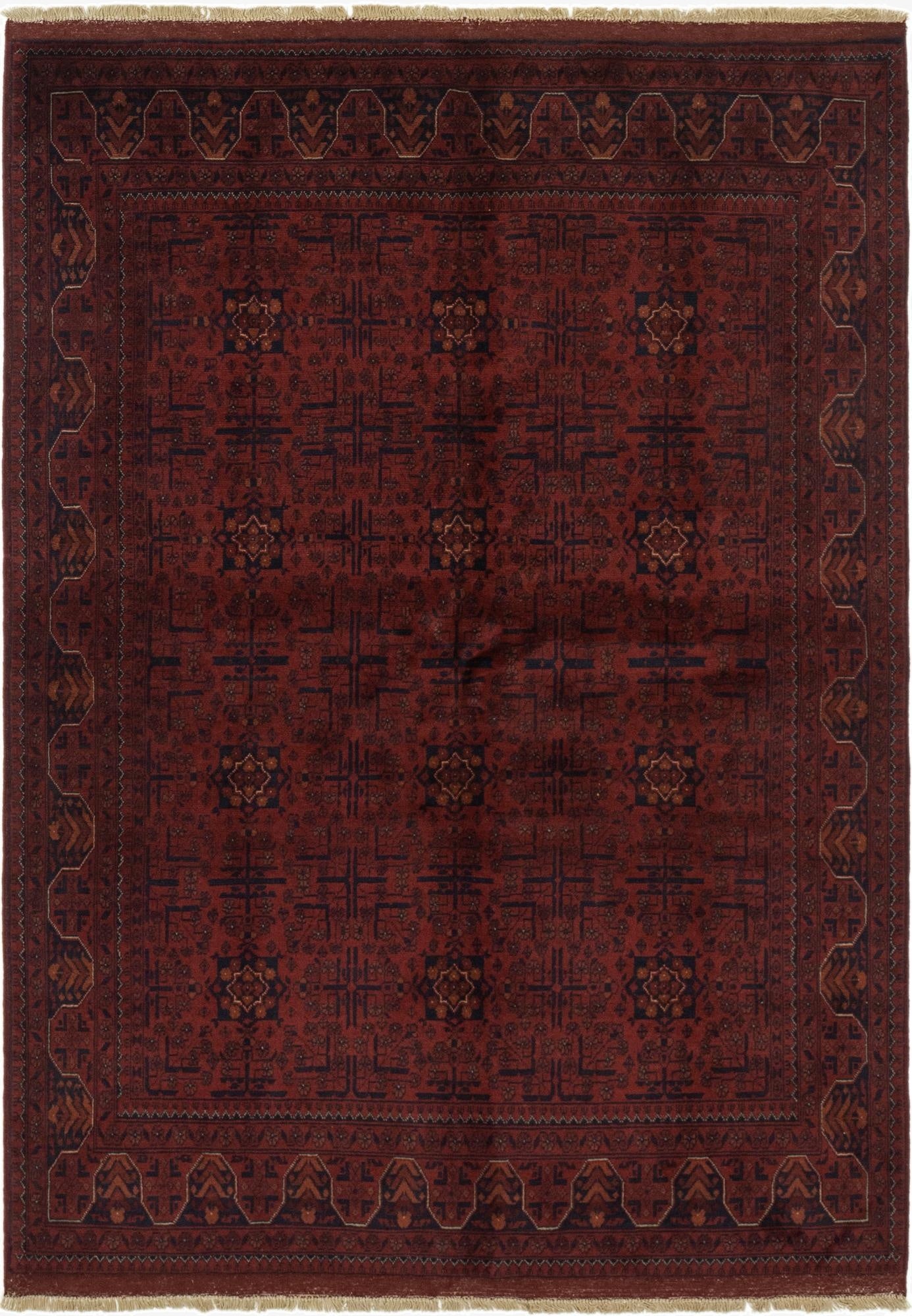  5' 9 x 8'  Hand Knotted Khal Mohammadi Wool Rug