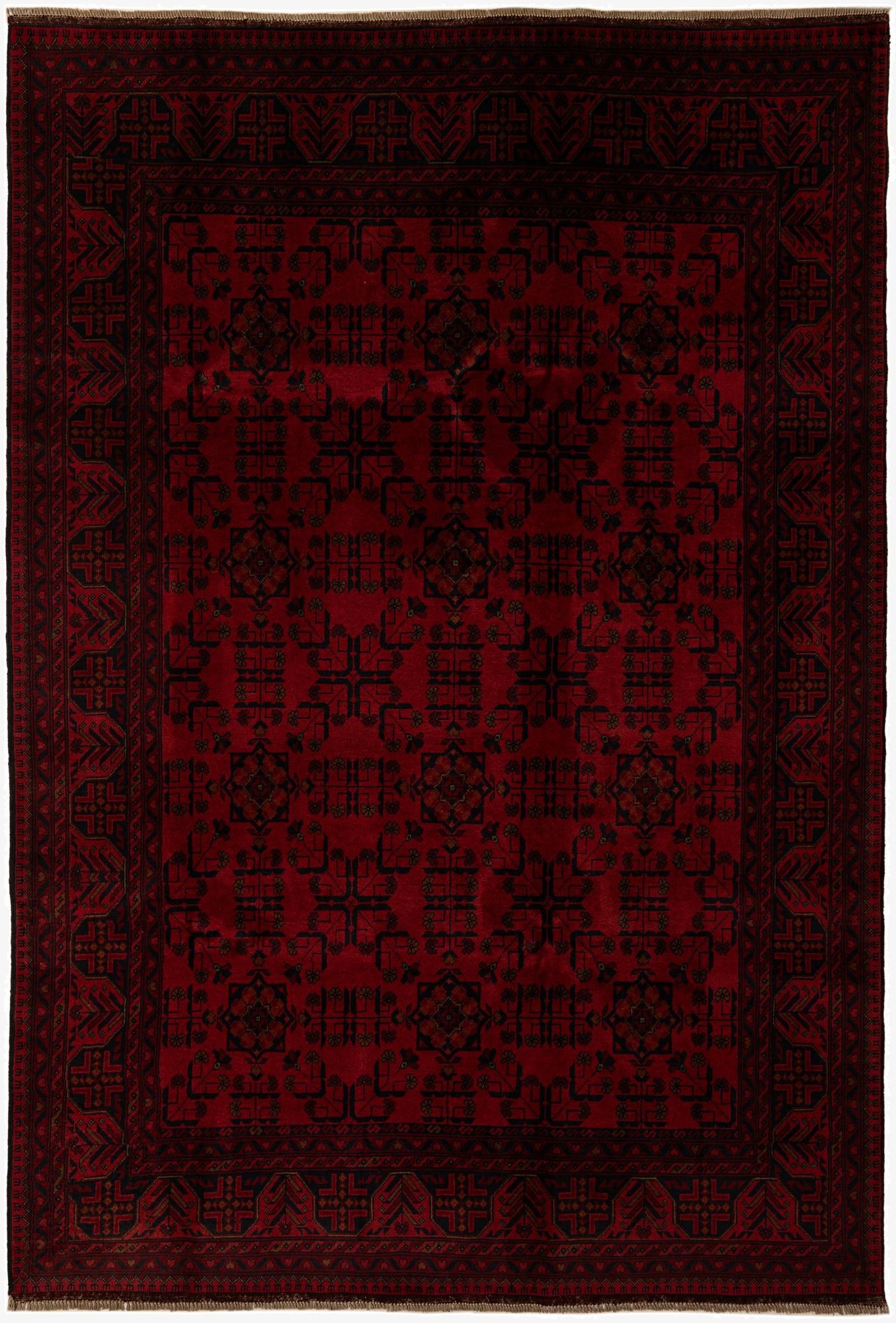  6' 8 x 9' 7  Hand Knotted Khal Mohammadi Wool Rug