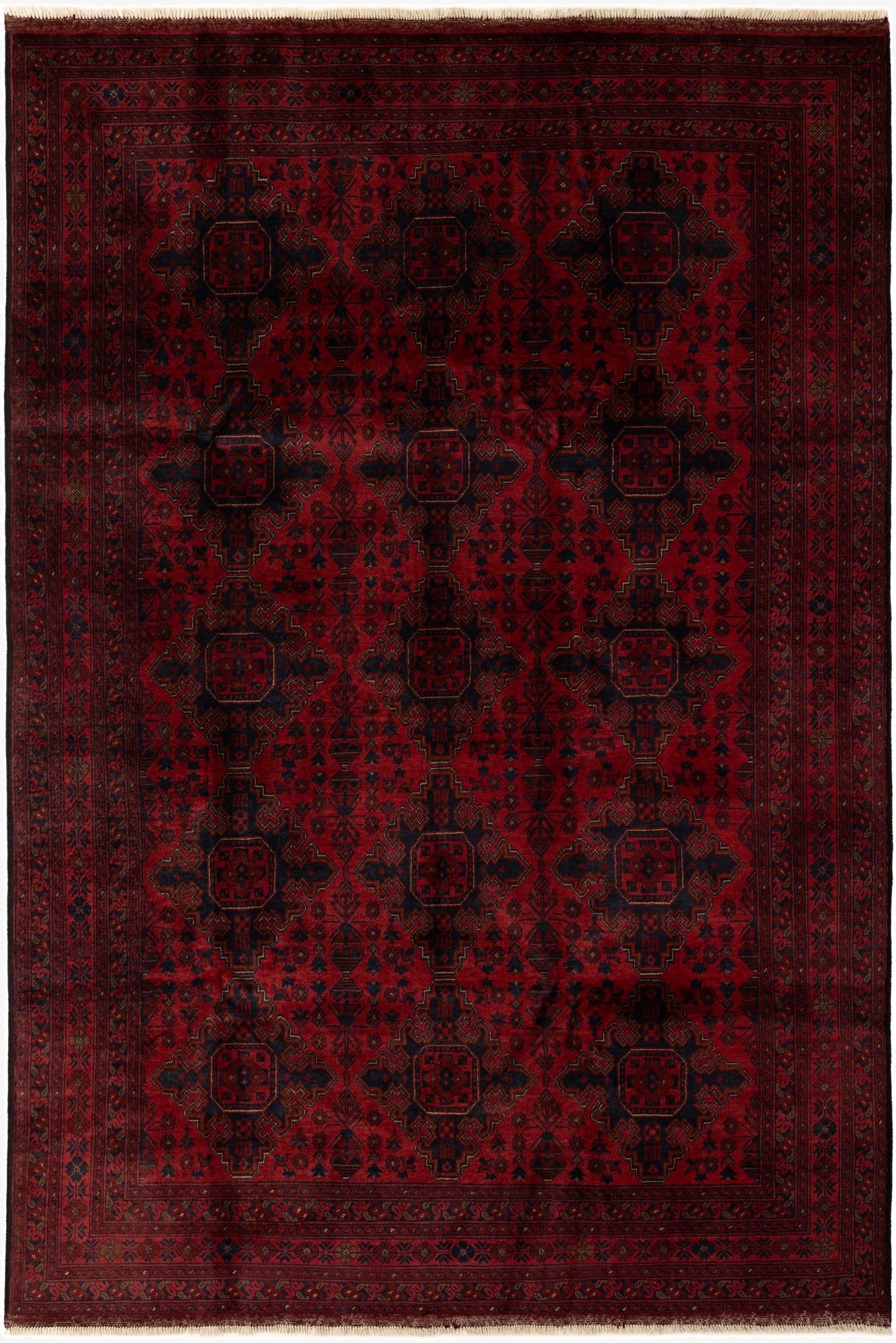  6' 7 x 9' 8  Hand Knotted Khal Mohammadi Wool Rug