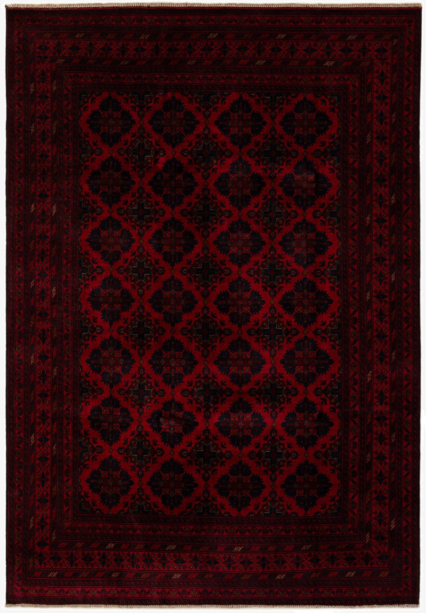  6' 9 x 9' 7  Hand Knotted Khal Mohammadi Wool Rug