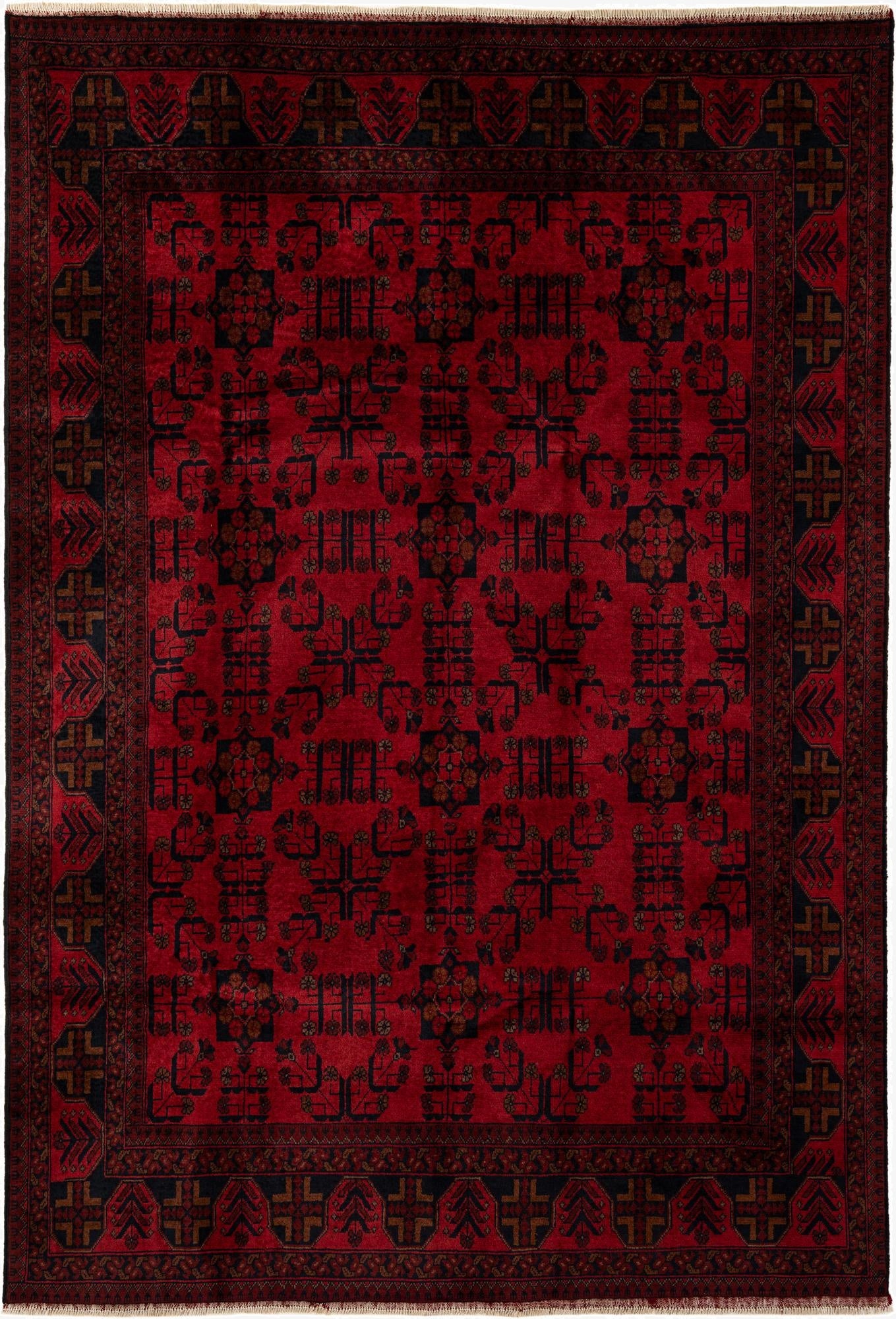  6' 7 x 9' 4  Hand Knotted Khal Mohammadi Wool Rug