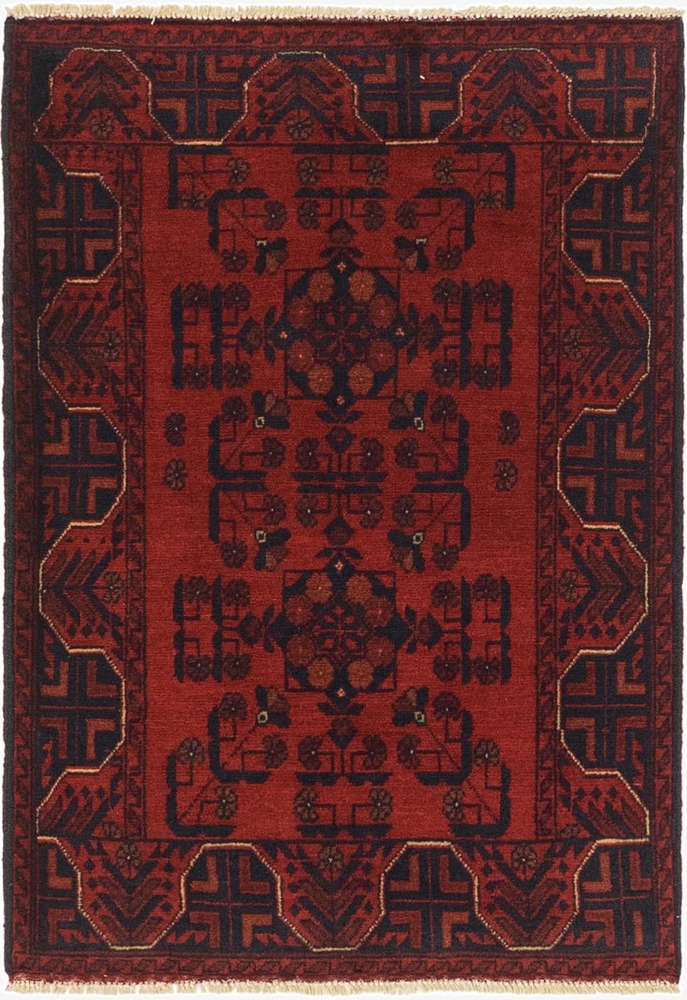  2' 8 x 4'  Hand Knotted Khal Mohammadi Wool Rug