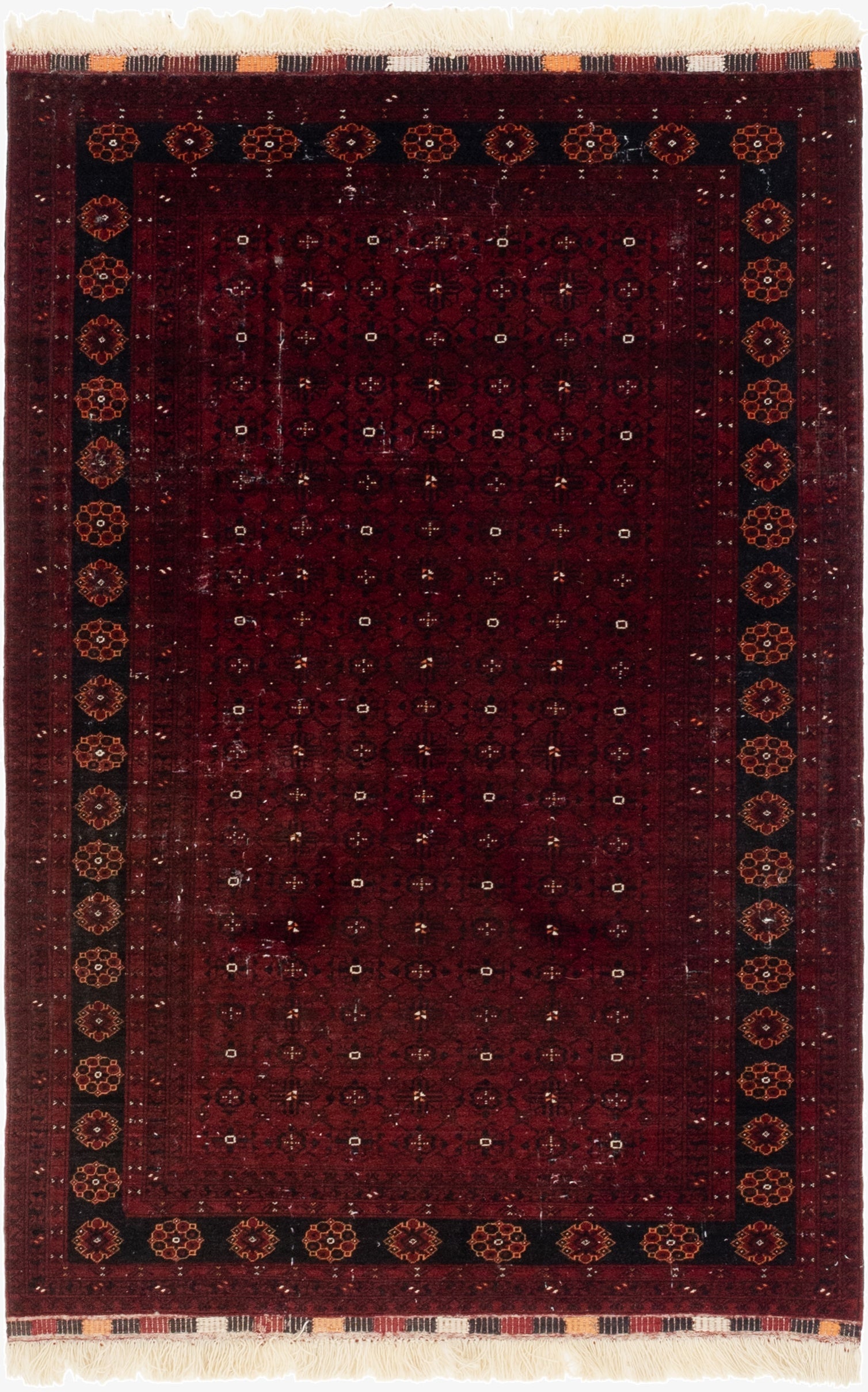  4' 2 x 6' 8  Hand Knotted Khal Mohammadi Oriental Wool Rug