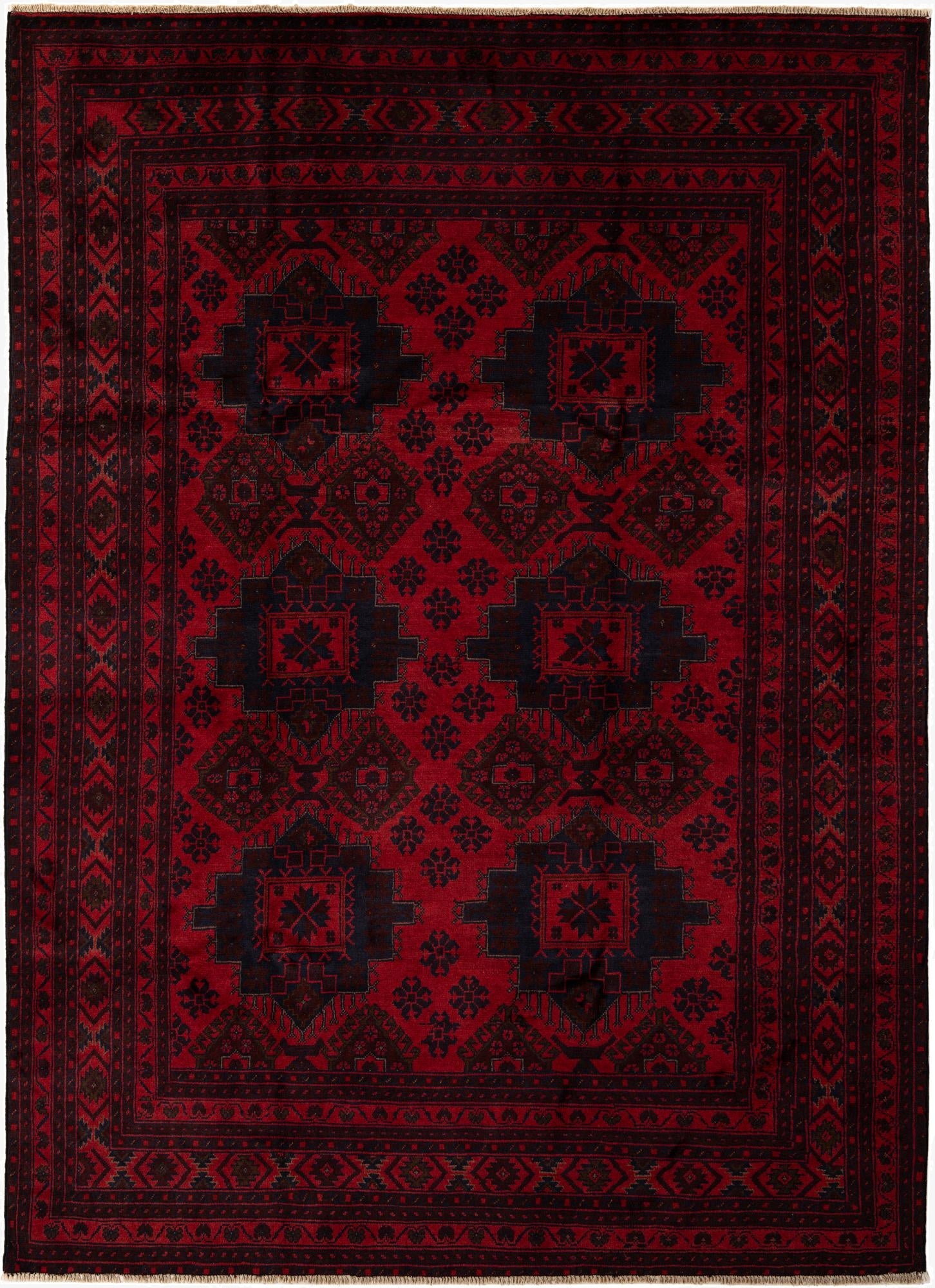  6' 8 x 9' 6  Hand Knotted Khal Mohammadi Wool Rug