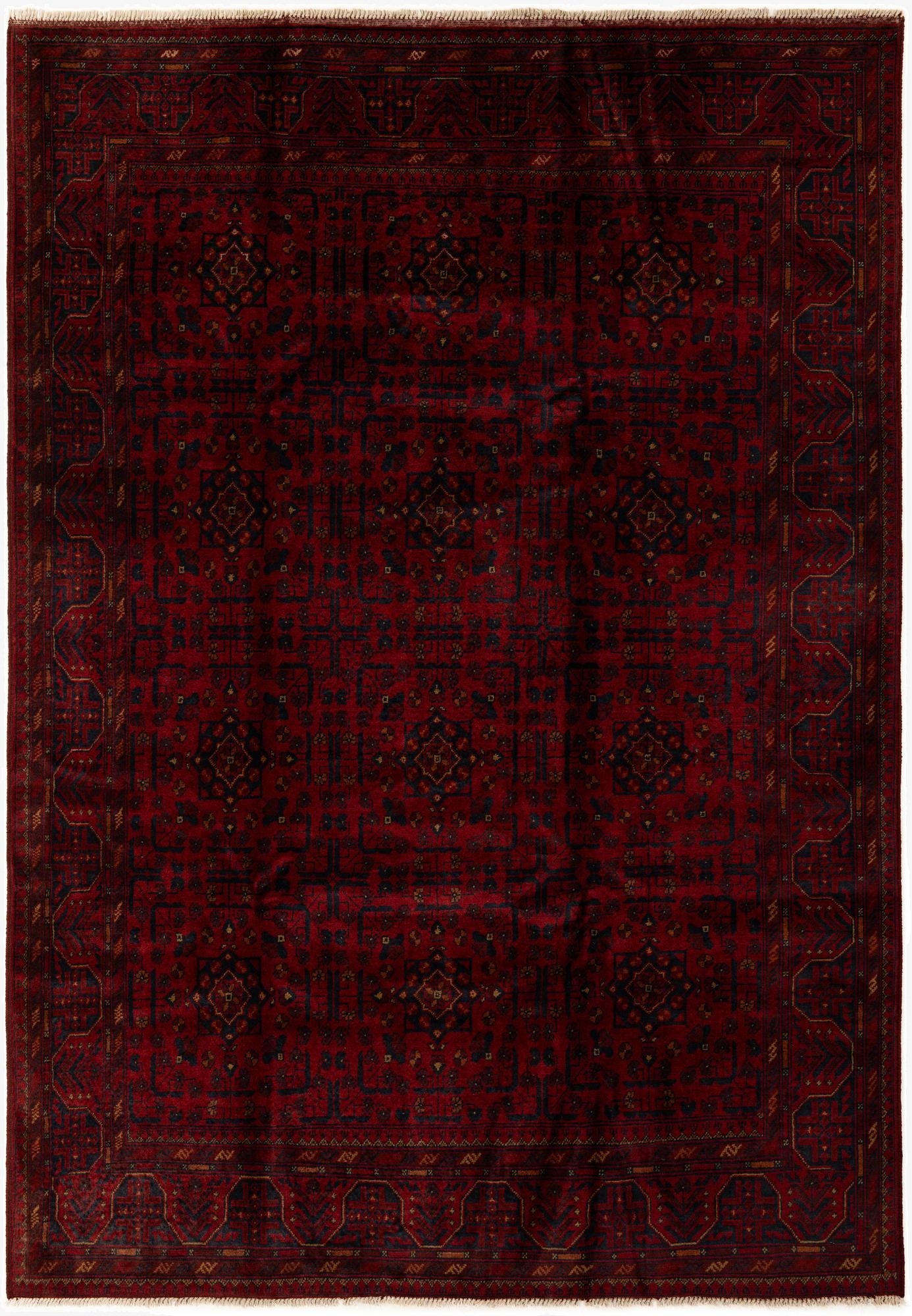  6' 11 x 9' 9  Hand Knotted Khal Mohammadi Wool Rug