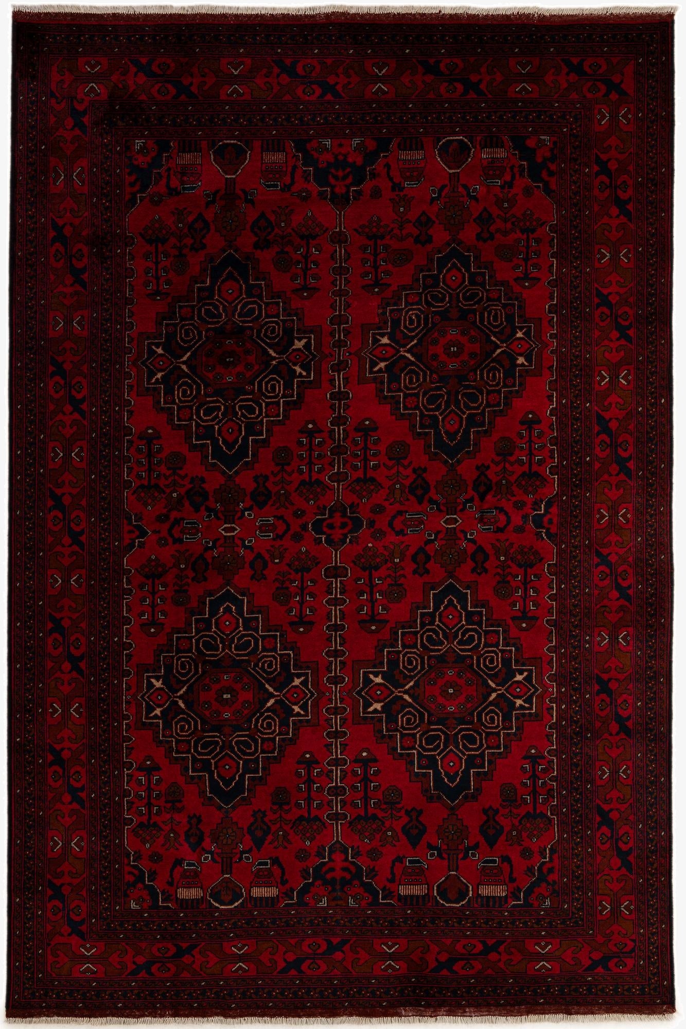  6' 7 x 9' 11  Hand Knotted Khal Mohammadi Wool Rug