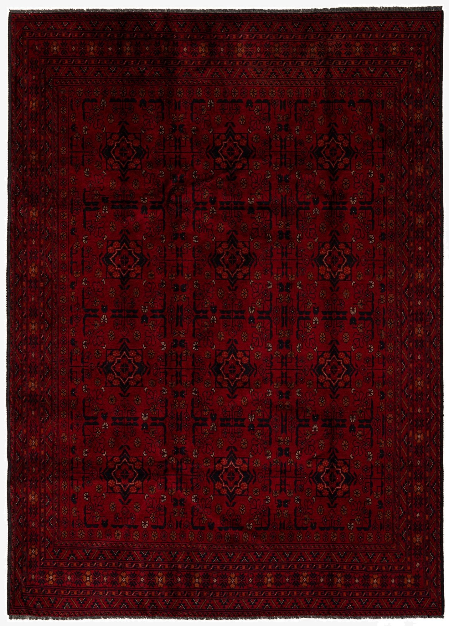  6' 8 x 9' 3  Hand Knotted Khal Mohammadi Wool Rug