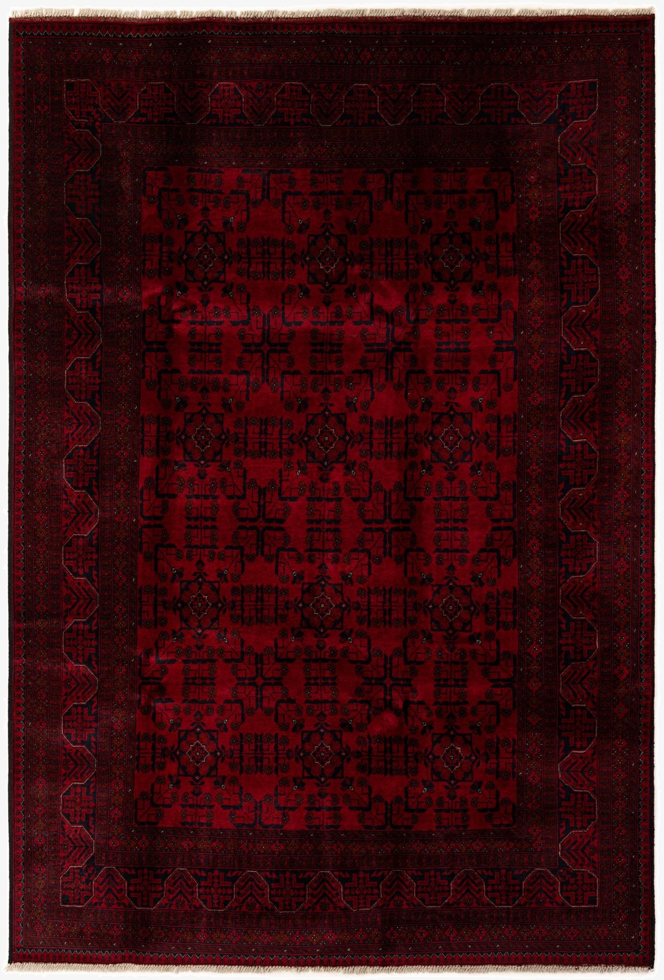  6' 7 x 9' 9  Hand Knotted Khal Mohammadi Wool Rug