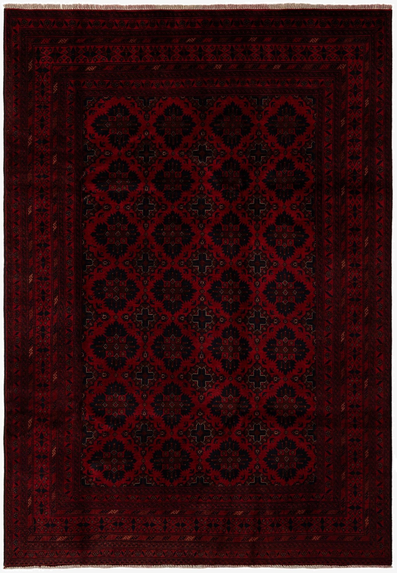  6' 8 x 9' 5  Hand Knotted Khal Mohammadi Wool Rug