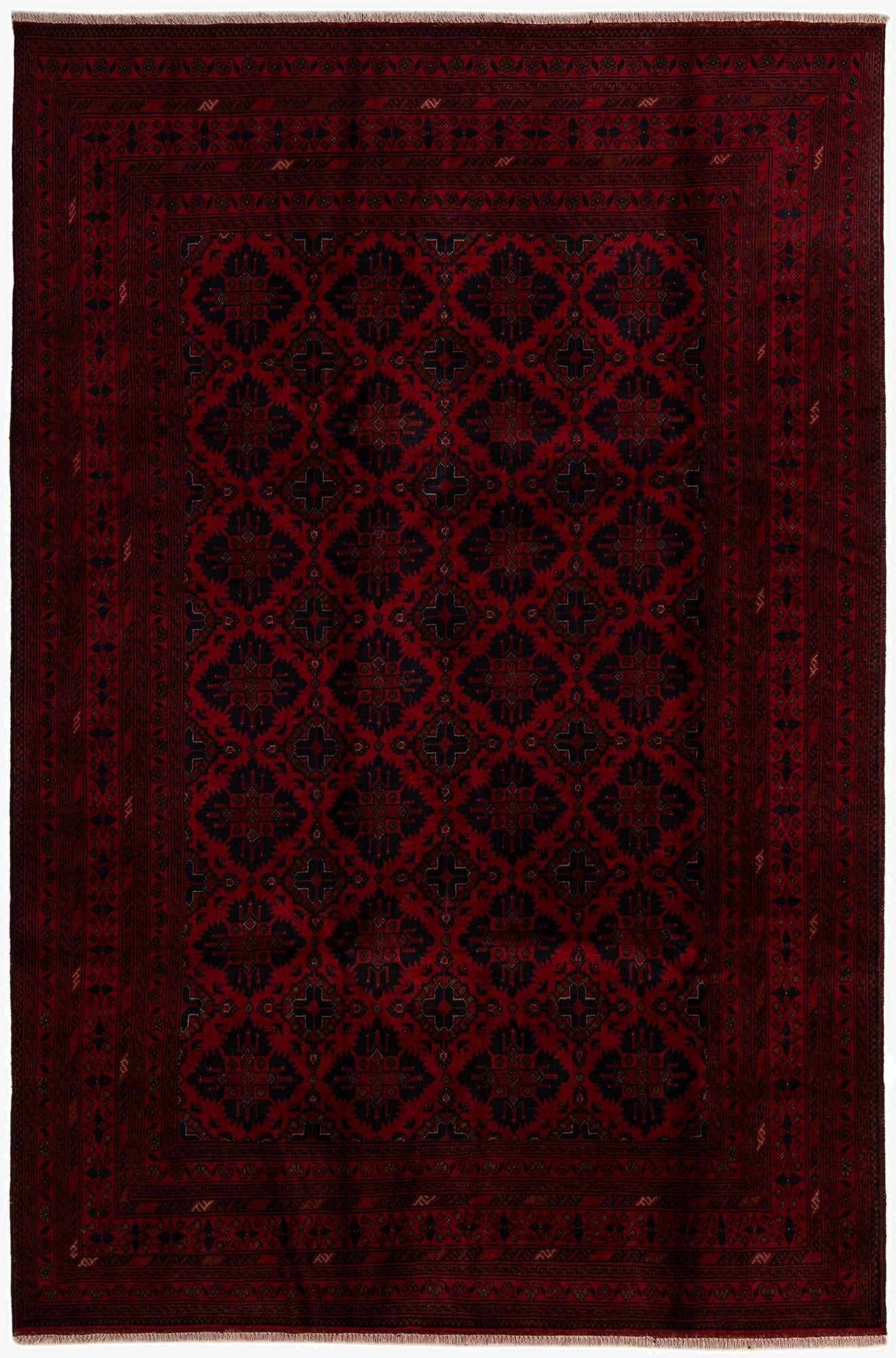  6' 4 x 9' 7  Hand Knotted Khal Mohammadi Wool Rug