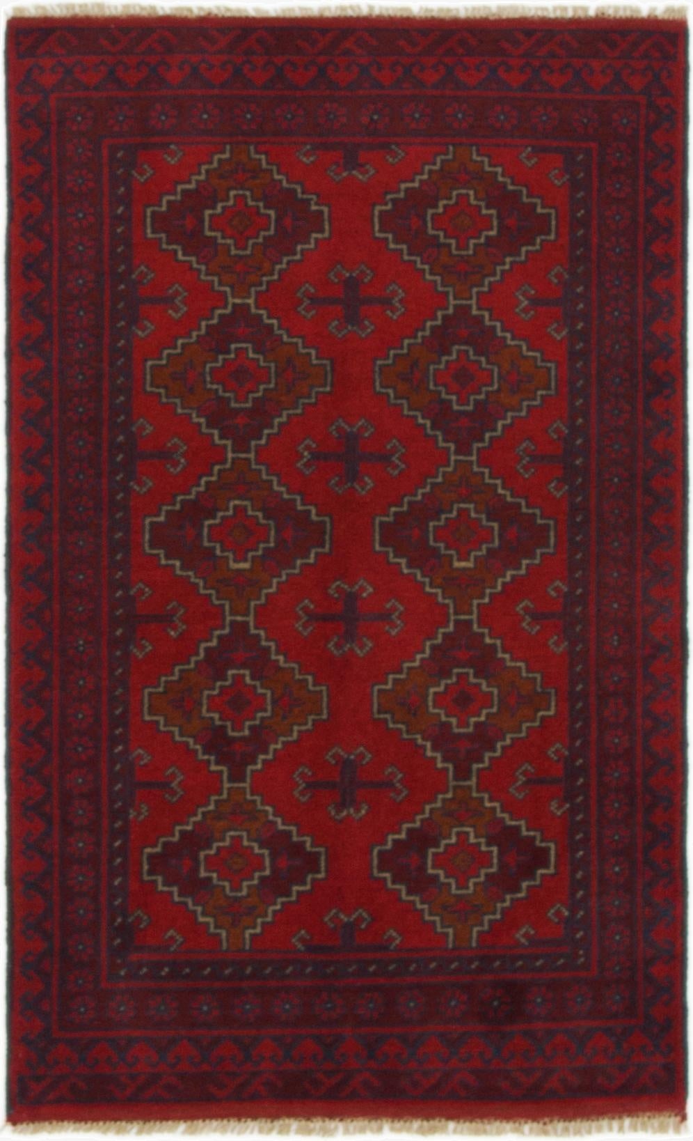  2' 5 x 4' 1  Hand Knotted Khal Mohammadi Wool Rug