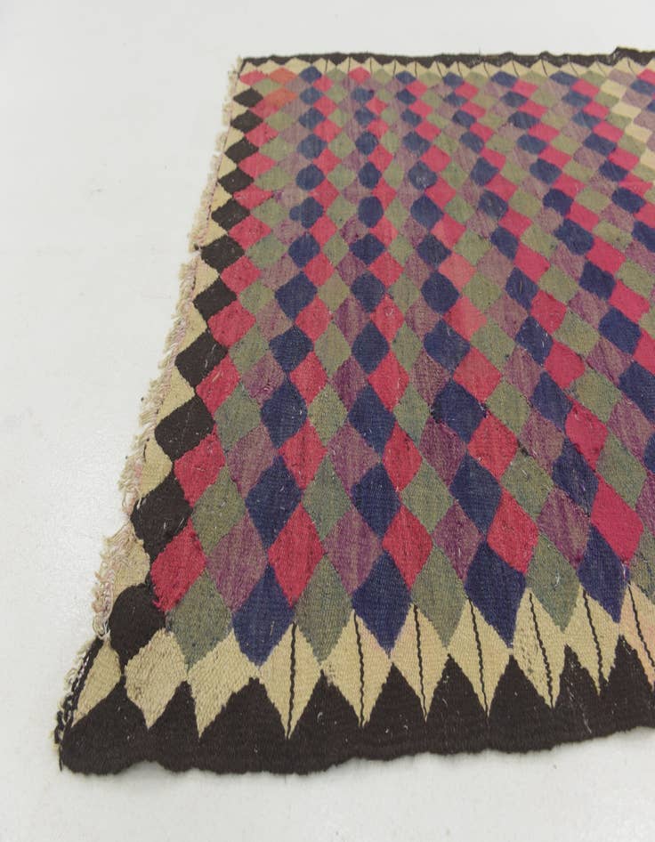Detail image of  4' 6 x 8'  Hand Woven Kilim Fars Wool Rug