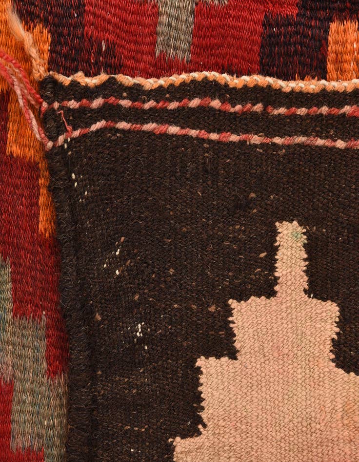 Detail image of  3' 7 x 7'  Hand Woven Kilim Fars Wool Rug