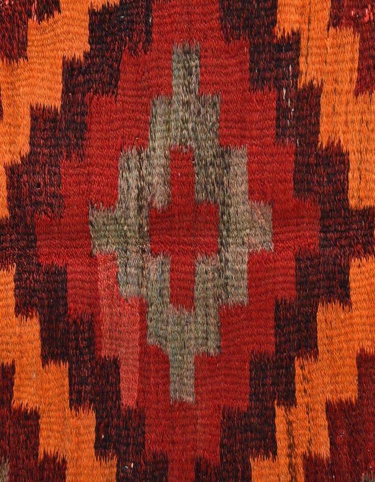 Detail image of  3' 7 x 7'  Hand Woven Kilim Fars Wool Rug