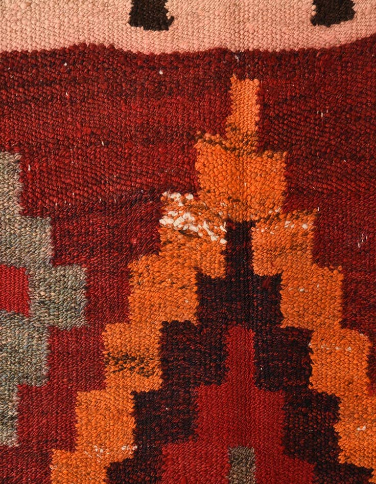 Detail image of  3' 7 x 7'  Hand Woven Kilim Fars Wool Rug
