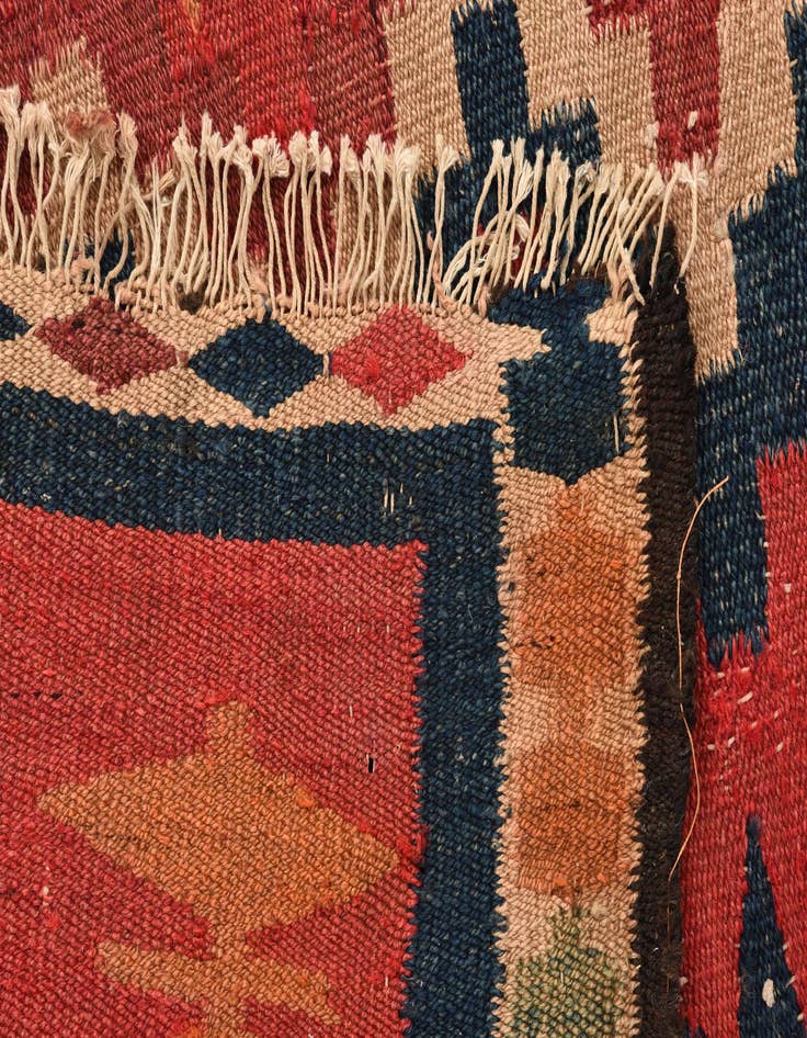 Detail image of  4' 6 x 6' 7  Hand Woven Kilim Fars Wool Rug