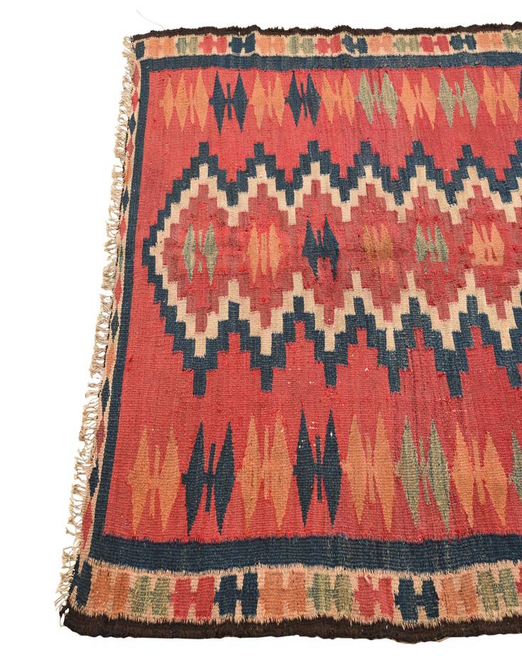 Detail image of  4' 6 x 6' 7  Hand Woven Kilim Fars Wool Rug