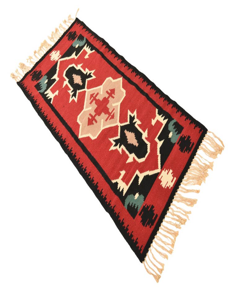 Detail image of  2' 3 x 4' 7  Hand Woven Kilim Fars Wool Rug