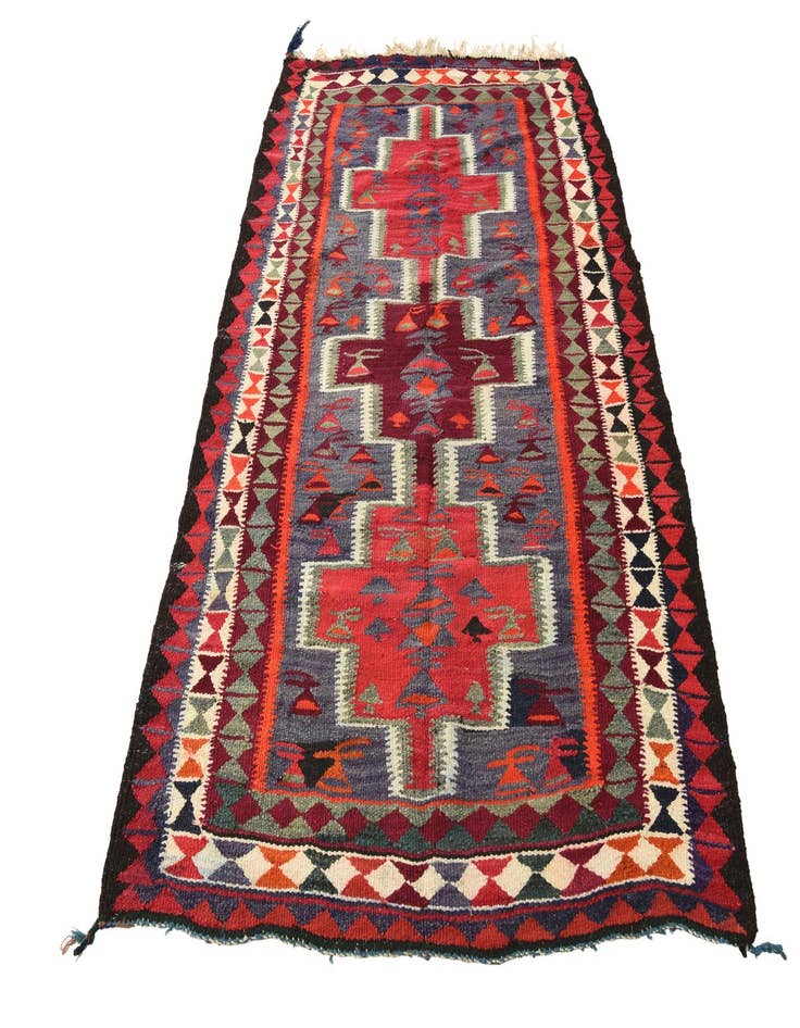 Detail image of  4' 7 x 7' 7  Hand Woven Kilim Fars Wool Rug