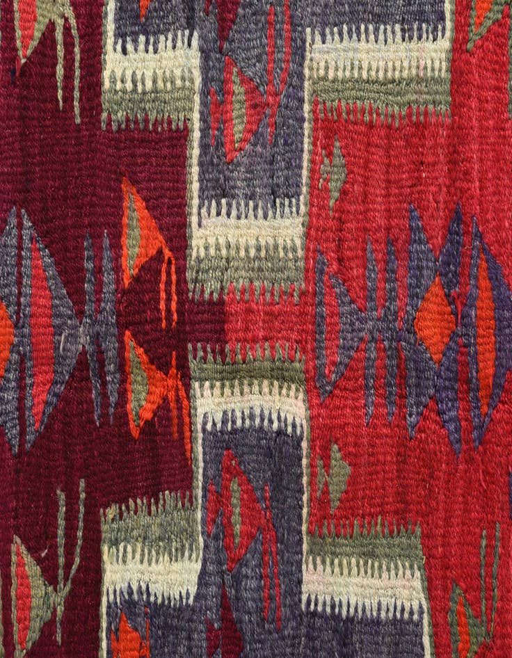 Detail image of  4' 7 x 7' 7  Hand Woven Kilim Fars Wool Rug