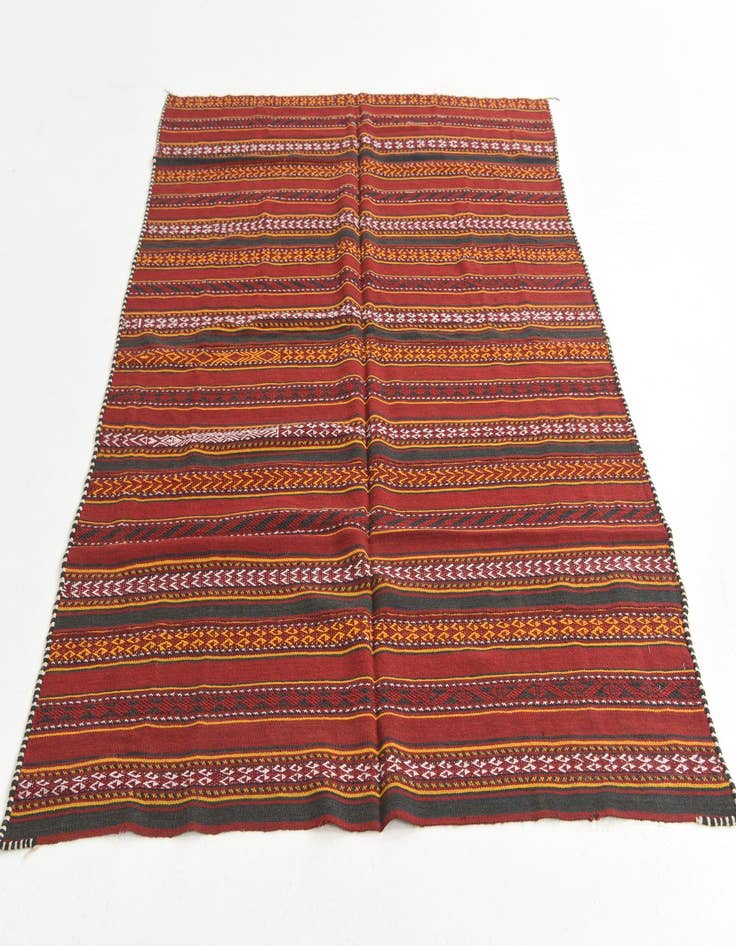 Detail image of  4' 8 x 6' 1  Hand Knotted Kilim Fars Persian Wool Rug