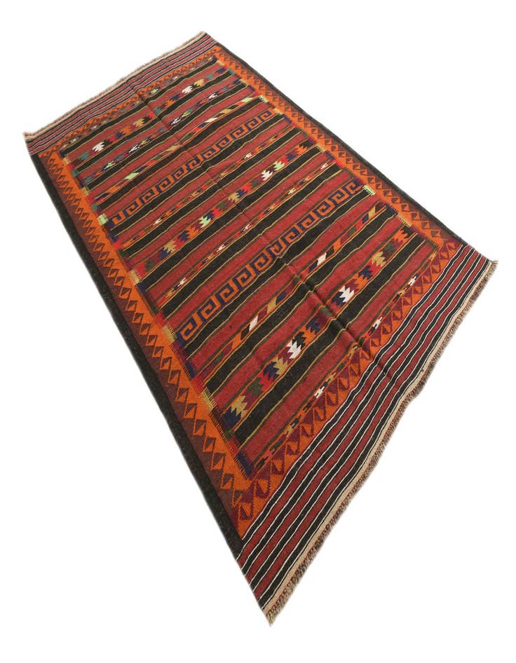 Detail image of  6' x 9' 9  Hand Woven Kilim Fars Wool Rug