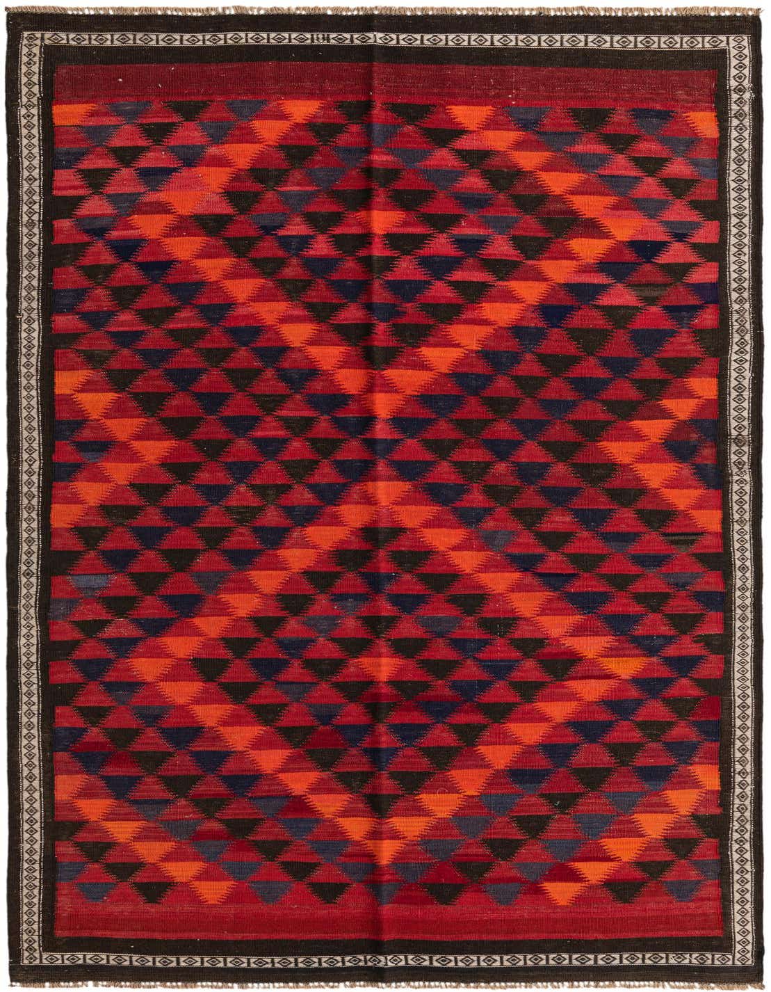 Primary image  5' x 8' 10  Hand Woven Kilim Fars Wool Rug