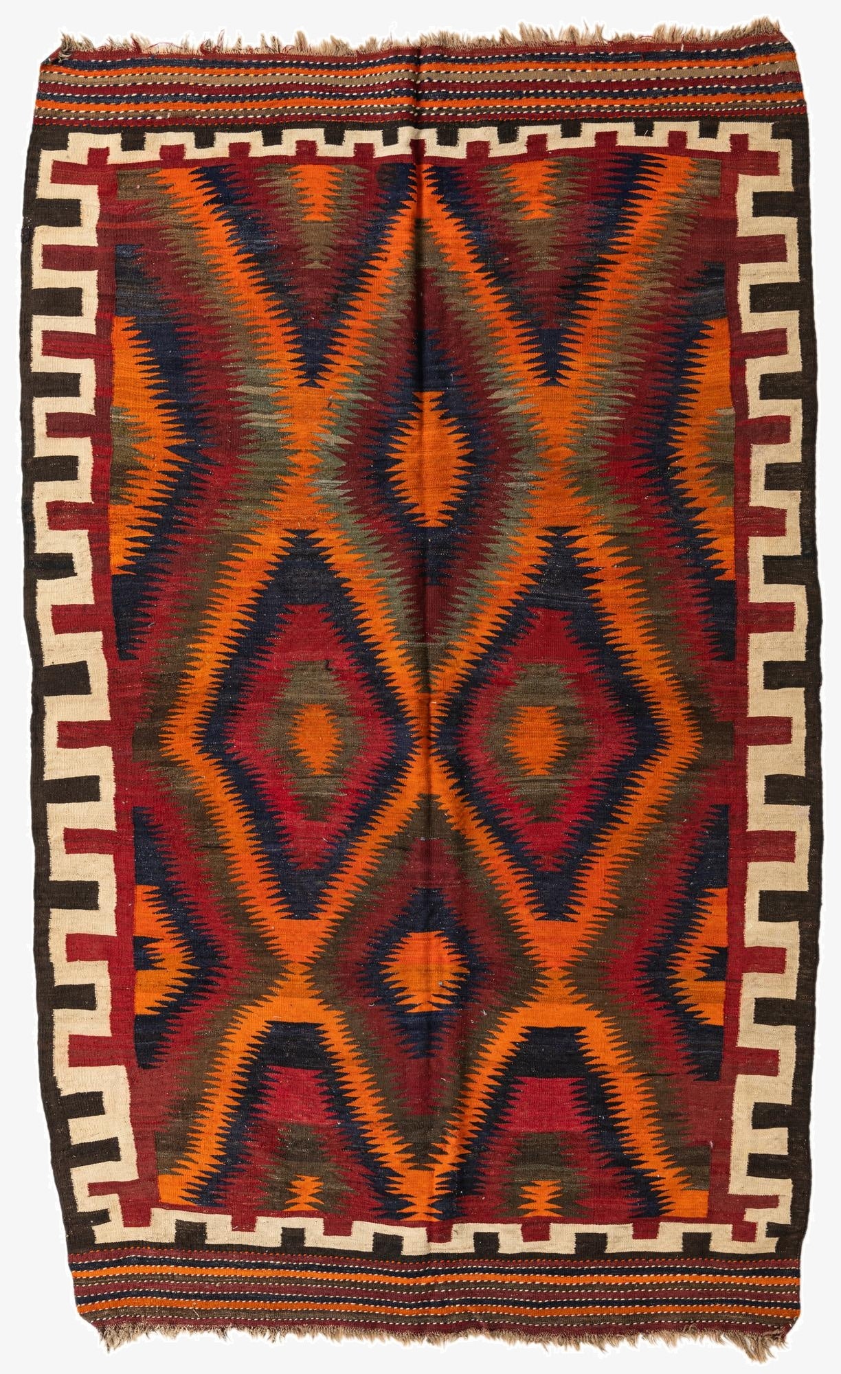  5' 7 x 8' 10  Hand Woven Kilim Fars Wool Rug